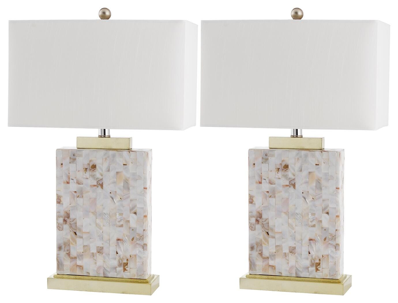 Shell Rectangular Table Lamp (Set of 2), , large