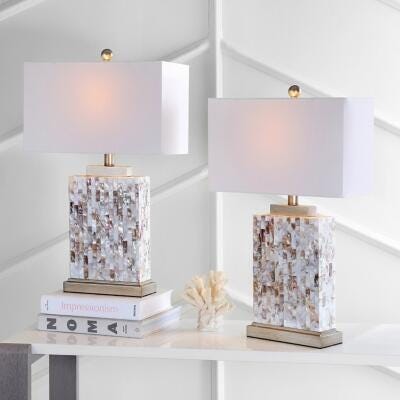 Shell Rectangular Table Lamp (Set of 2), , large