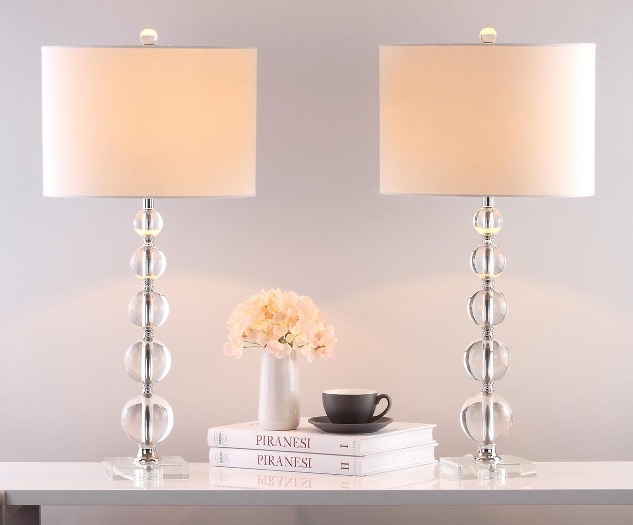 Stacked Crystal Ball Table Lamp (Set of 2), , large