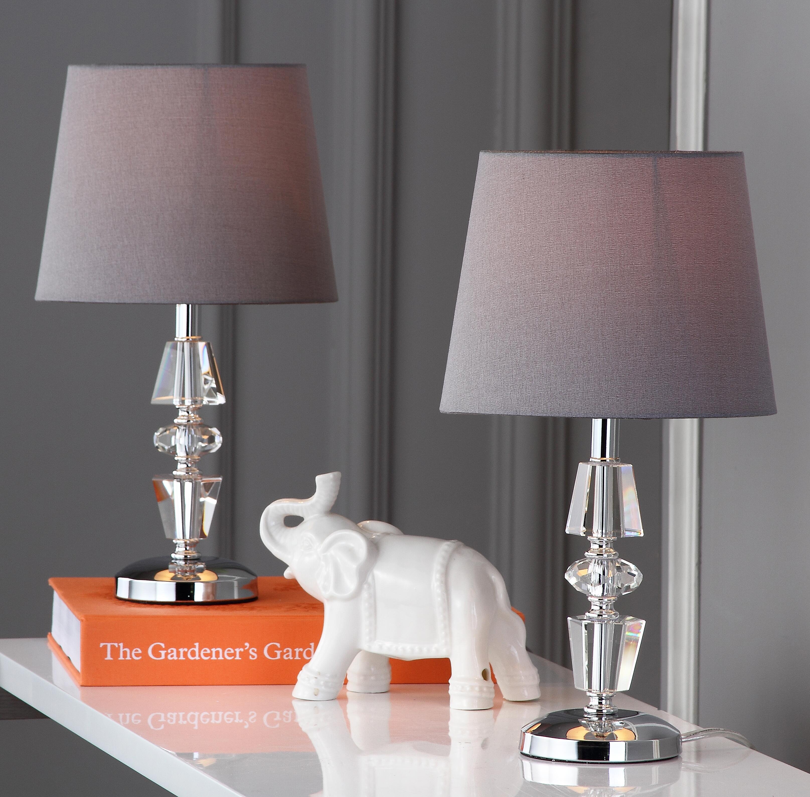 Tiered Crystal Lamp (Set of 2), Gray, large