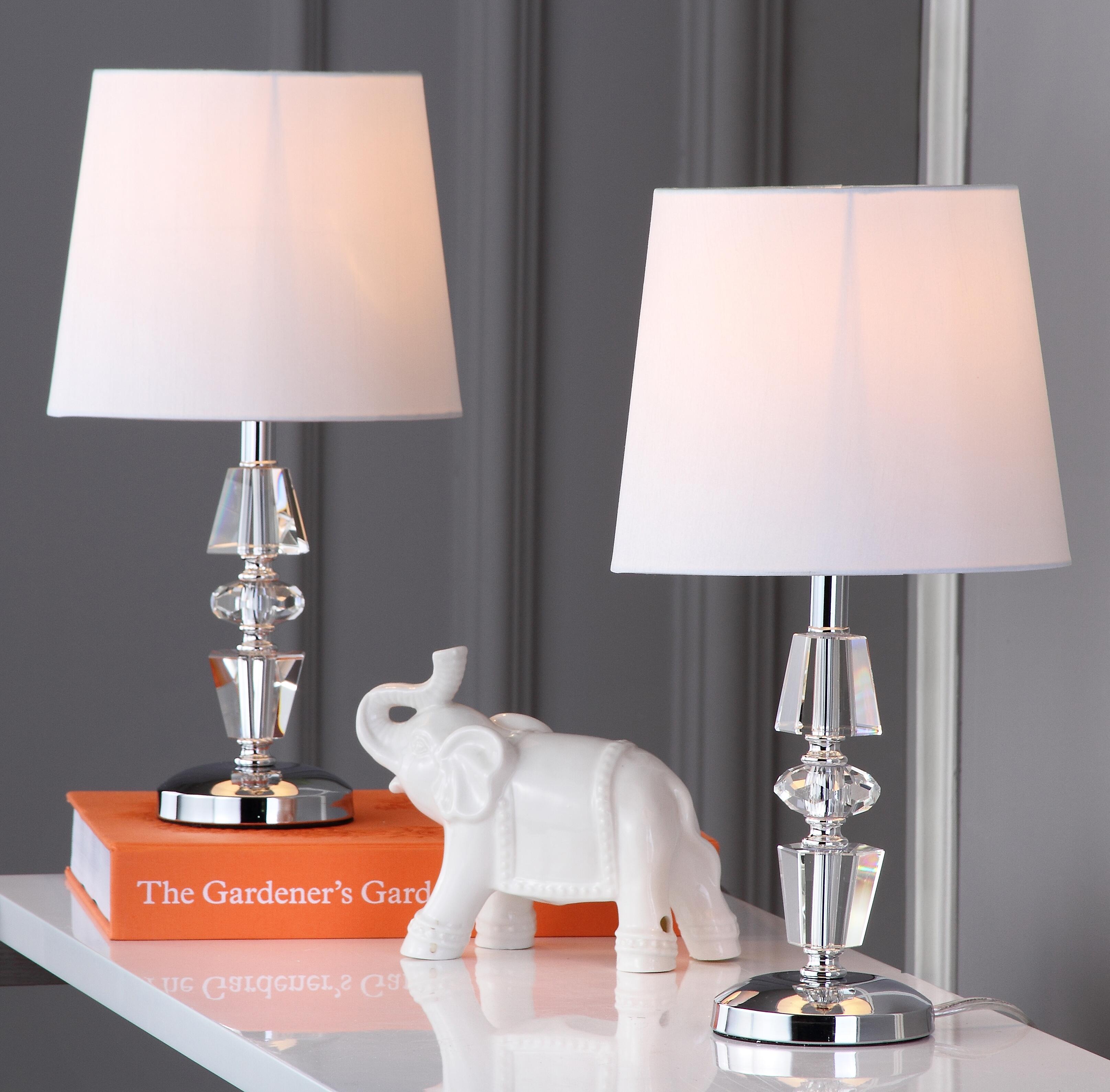 Tiered Crystal Lamp (Set of 2), White, large