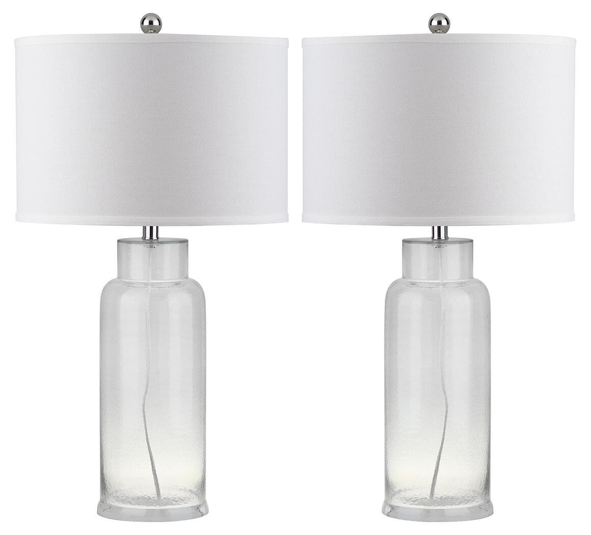 Cylinder Bottle Glass Table Lamp (Set of 2), Transparent, large
