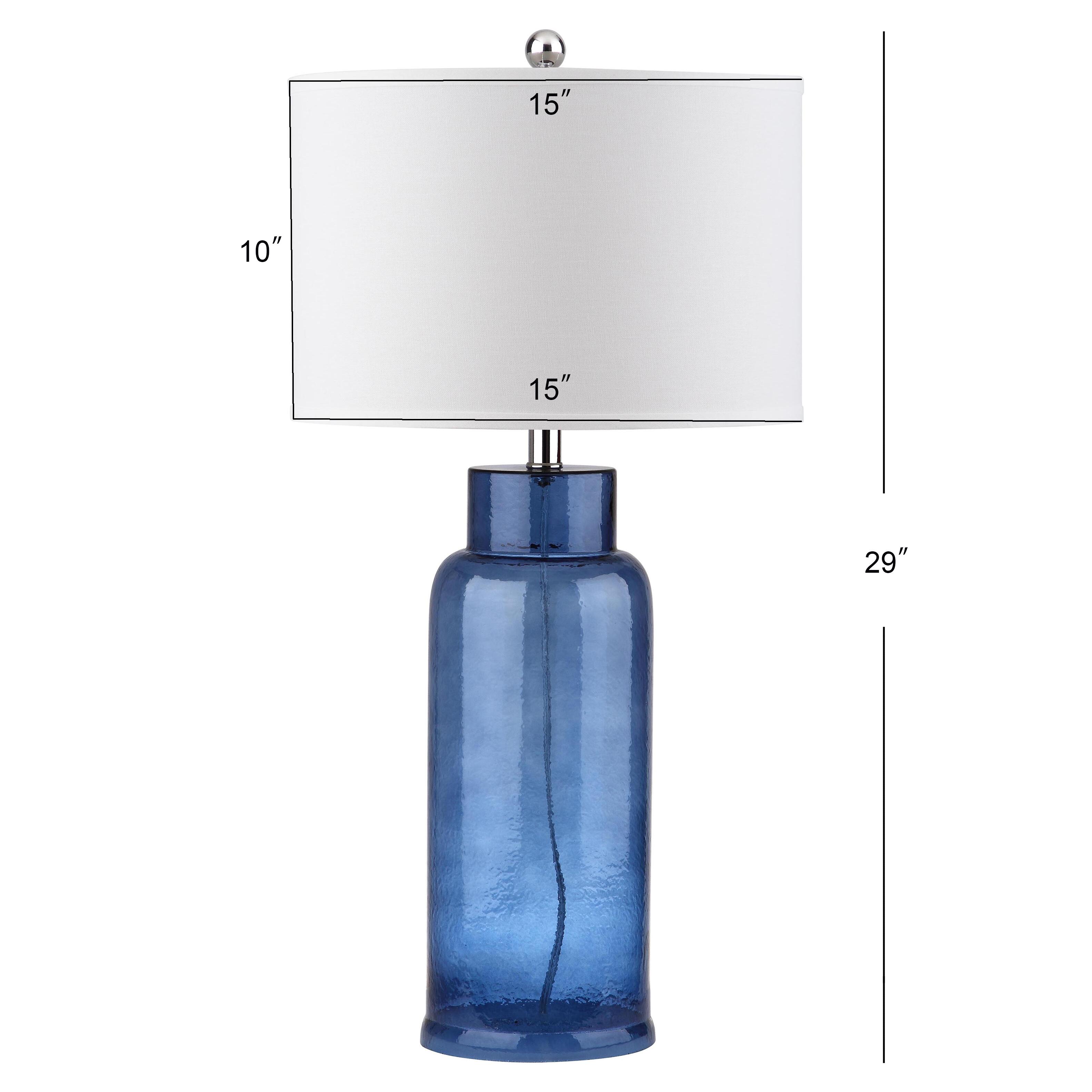 Cylinder Bottle Glass Table Lamp (Set of 2), Transparent Blue, large
