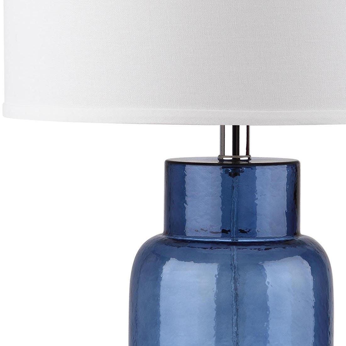 Cylinder Bottle Glass Table Lamp (Set of 2), Transparent Blue, large
