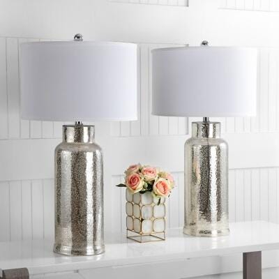 Cylinder Bottle Glass Table Lamp (Set of 2), Smoke, rollover