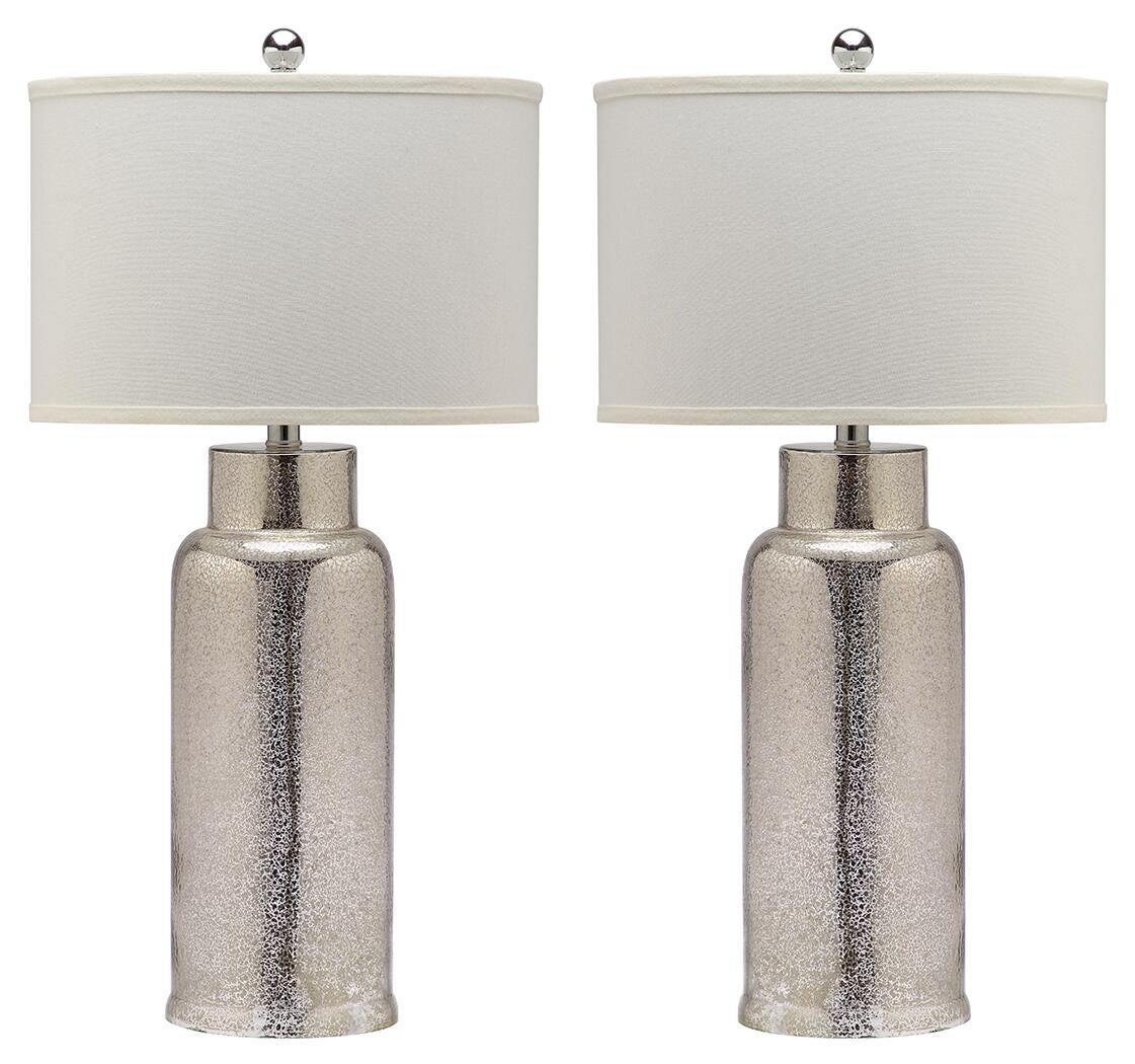 Cylinder Bottle Glass Table Lamp (Set of 2), Smoke, large