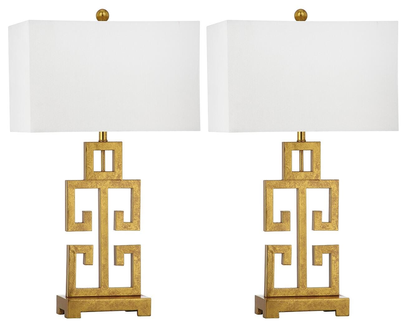 Gold Finished Greek Key Table Lamp (Set of 2), , large