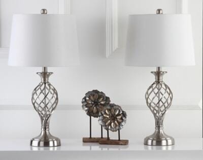 Urn Shaped Lattice Table Lamp (Set of 2), , rollover