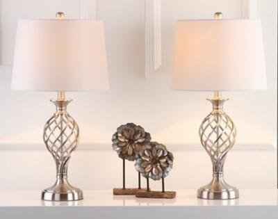 Urn Shaped Lattice Table Lamp (Set of 2), , large