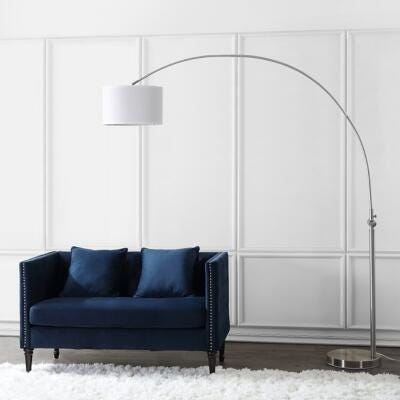 Nickel Finish Arc 84" Floor Lamp, , large
