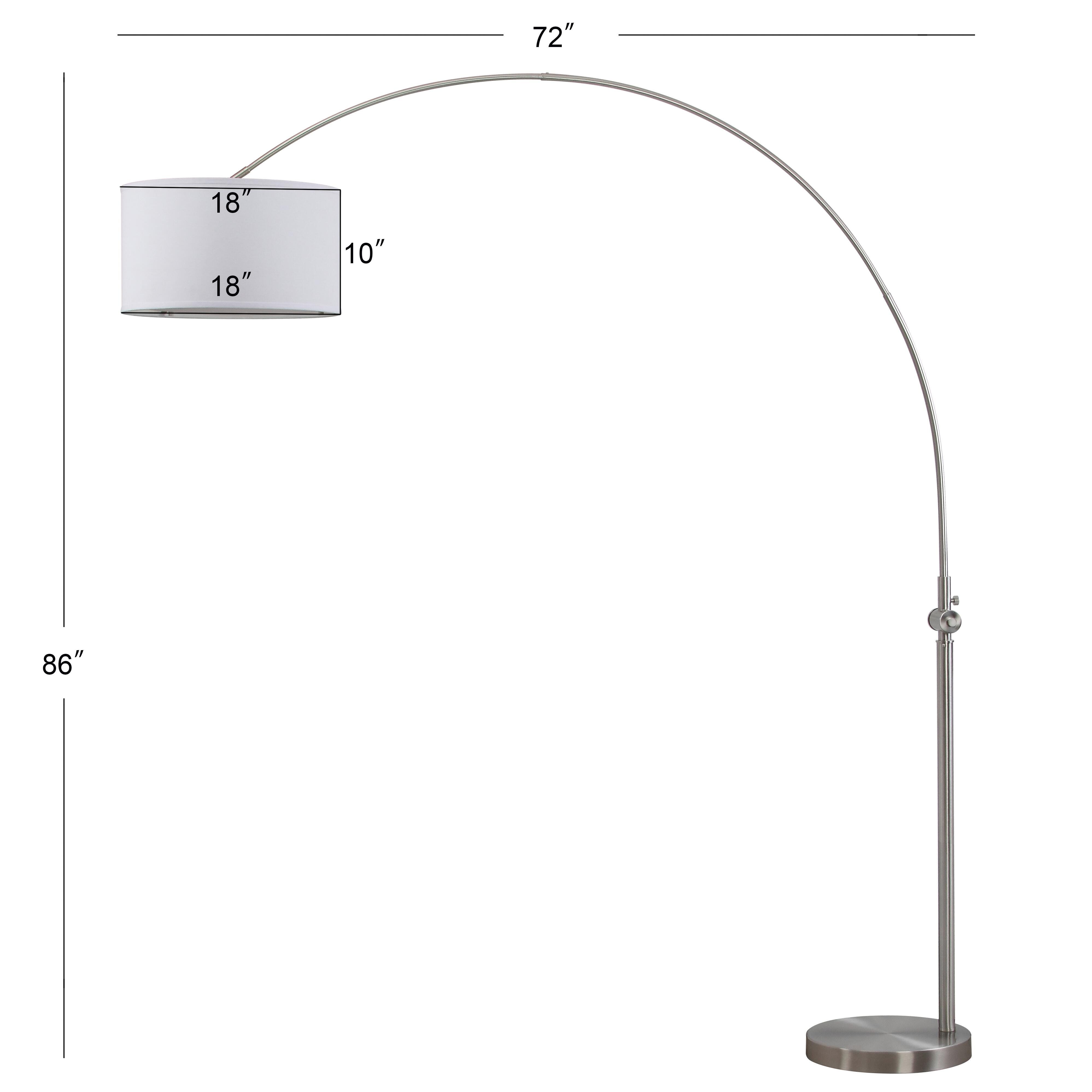 Nickel Finish Arc 84" Floor Lamp, , large