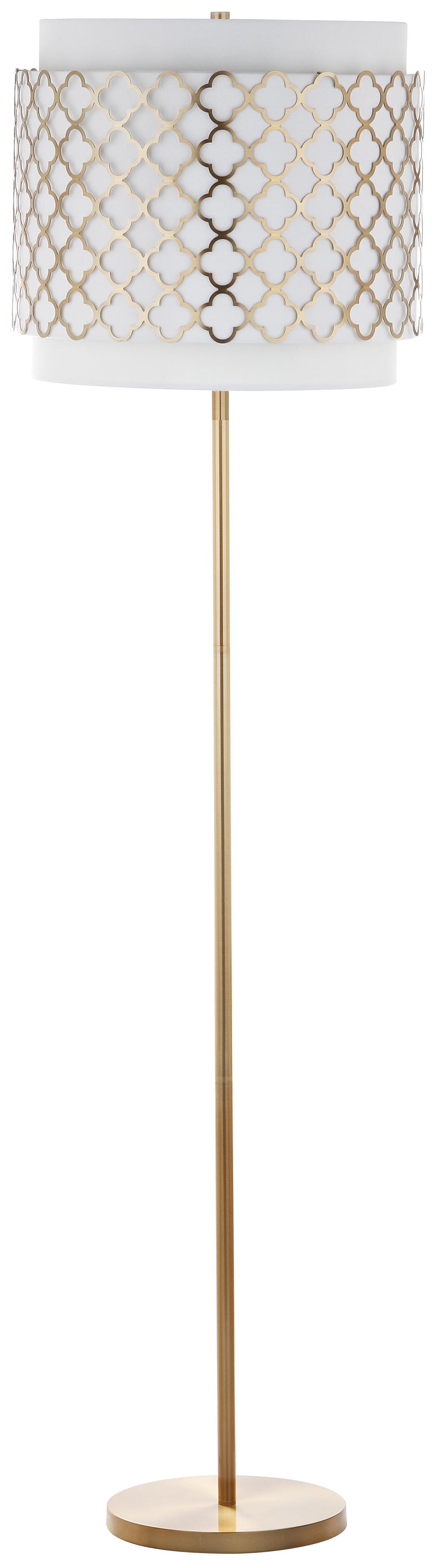 Gold Finish Quatrefoil 61.5" Floor Lamp, , large