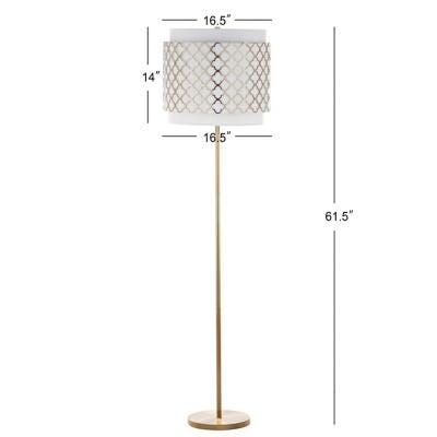 Gold Finish Quatrefoil 61.5" Floor Lamp, , large