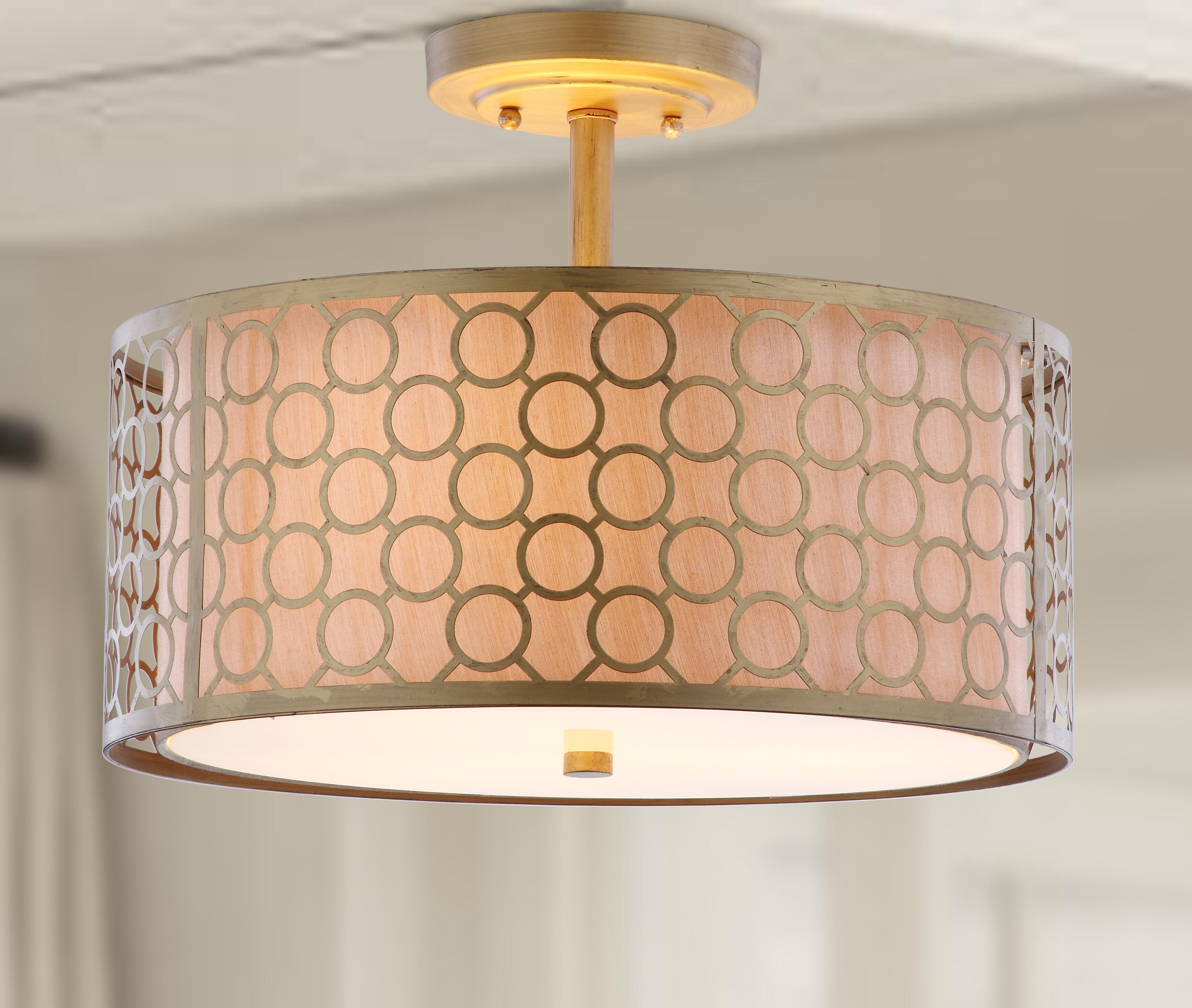 Geometric Patterned 16" Flush Mount Pendant Light, , large