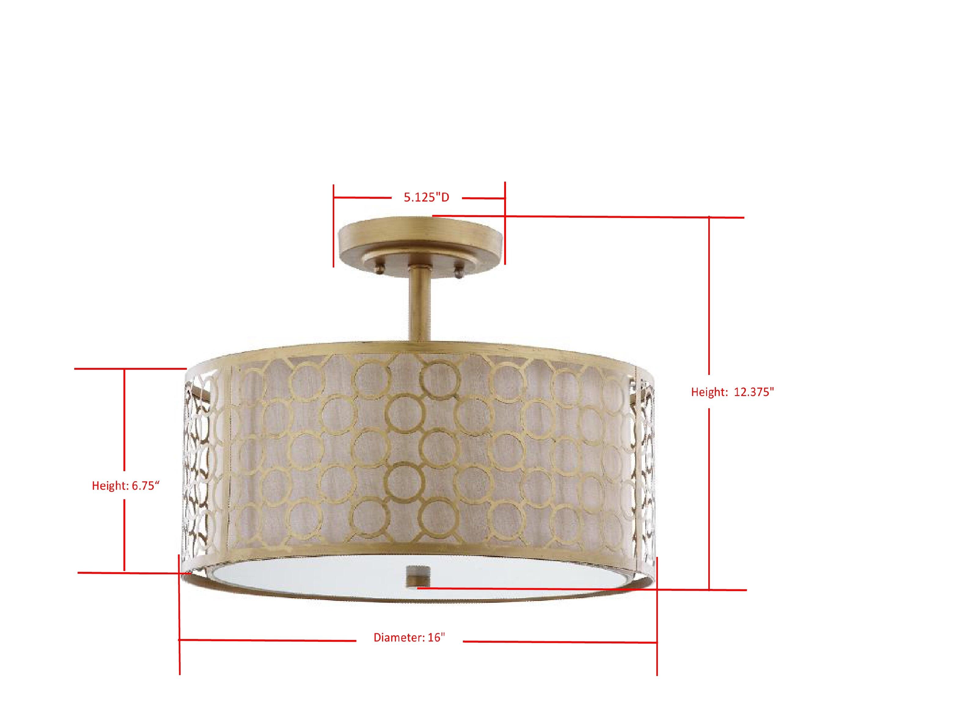 Geometric Patterned 16" Flush Mount Pendant Light, , large