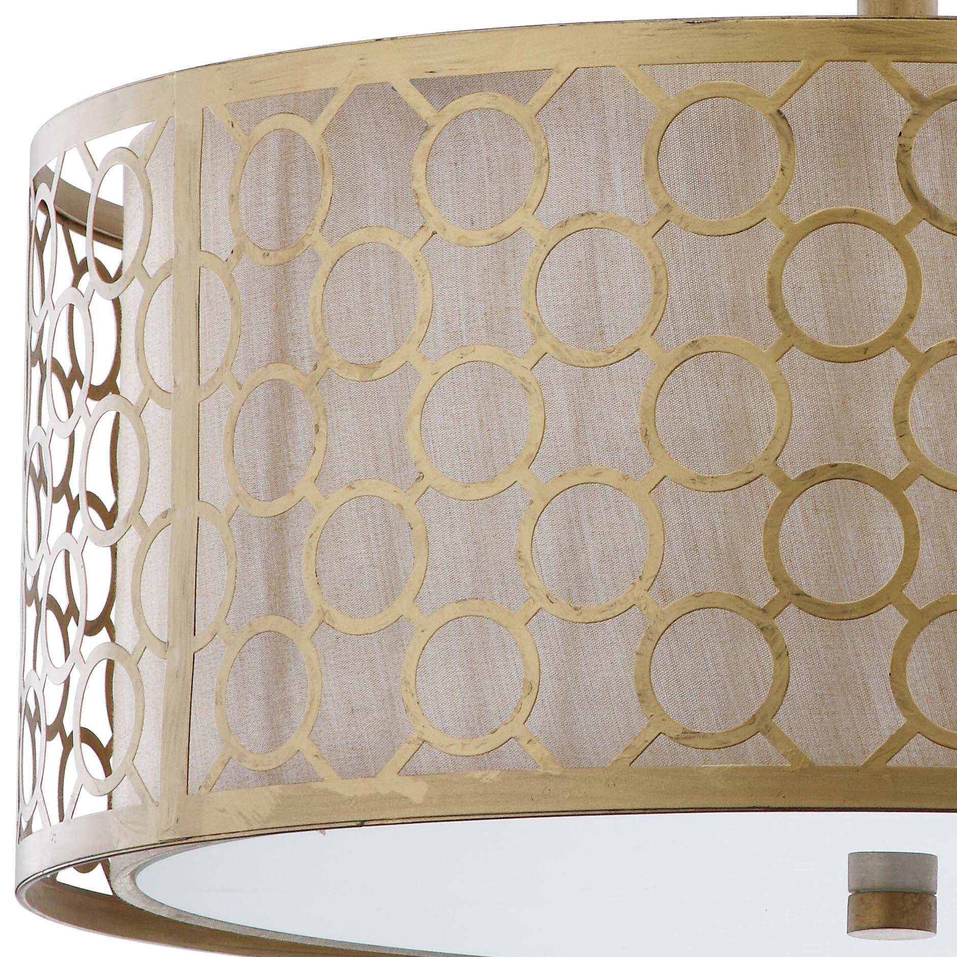 Geometric Patterned 16" Flush Mount Pendant Light, , large