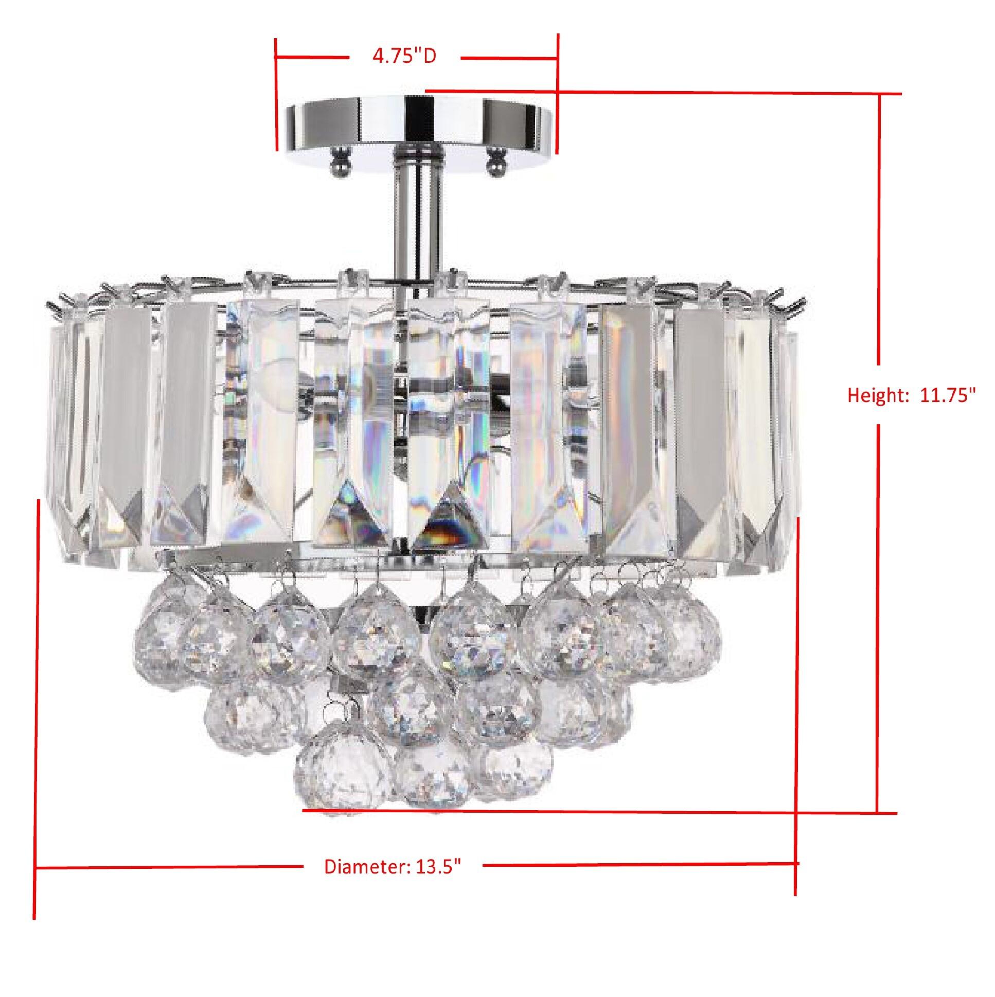 Acrylic 3-Light Flush Mount Pendant Light, , large