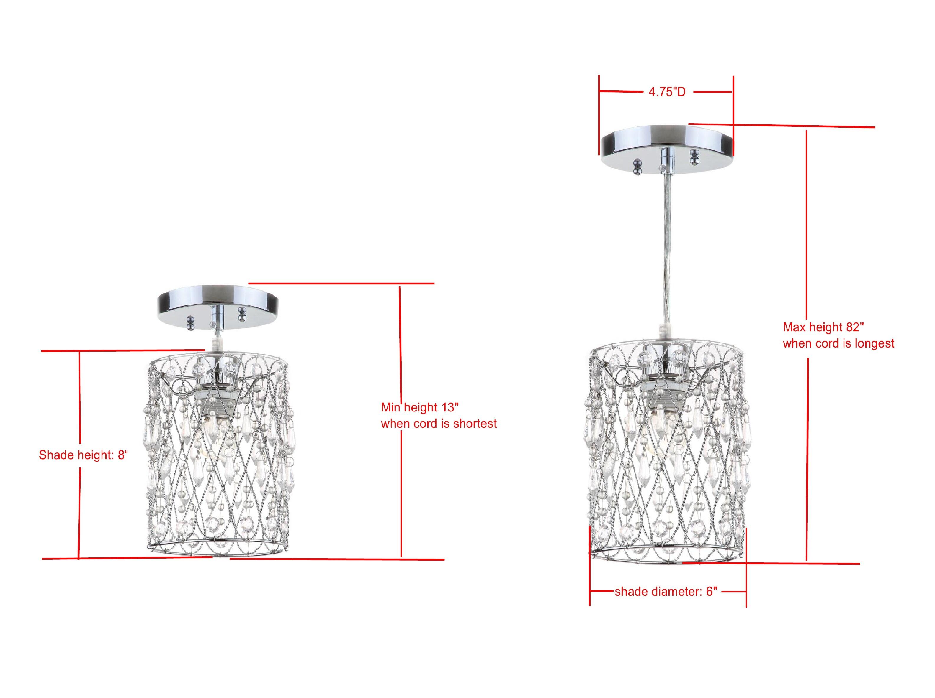 Adjustable Length 23.75" Pendant Light, , large