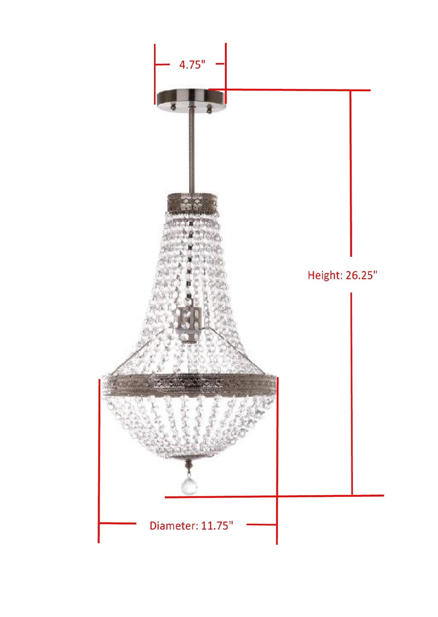 Acrylic Single Light 11.75" Chandelier, , large