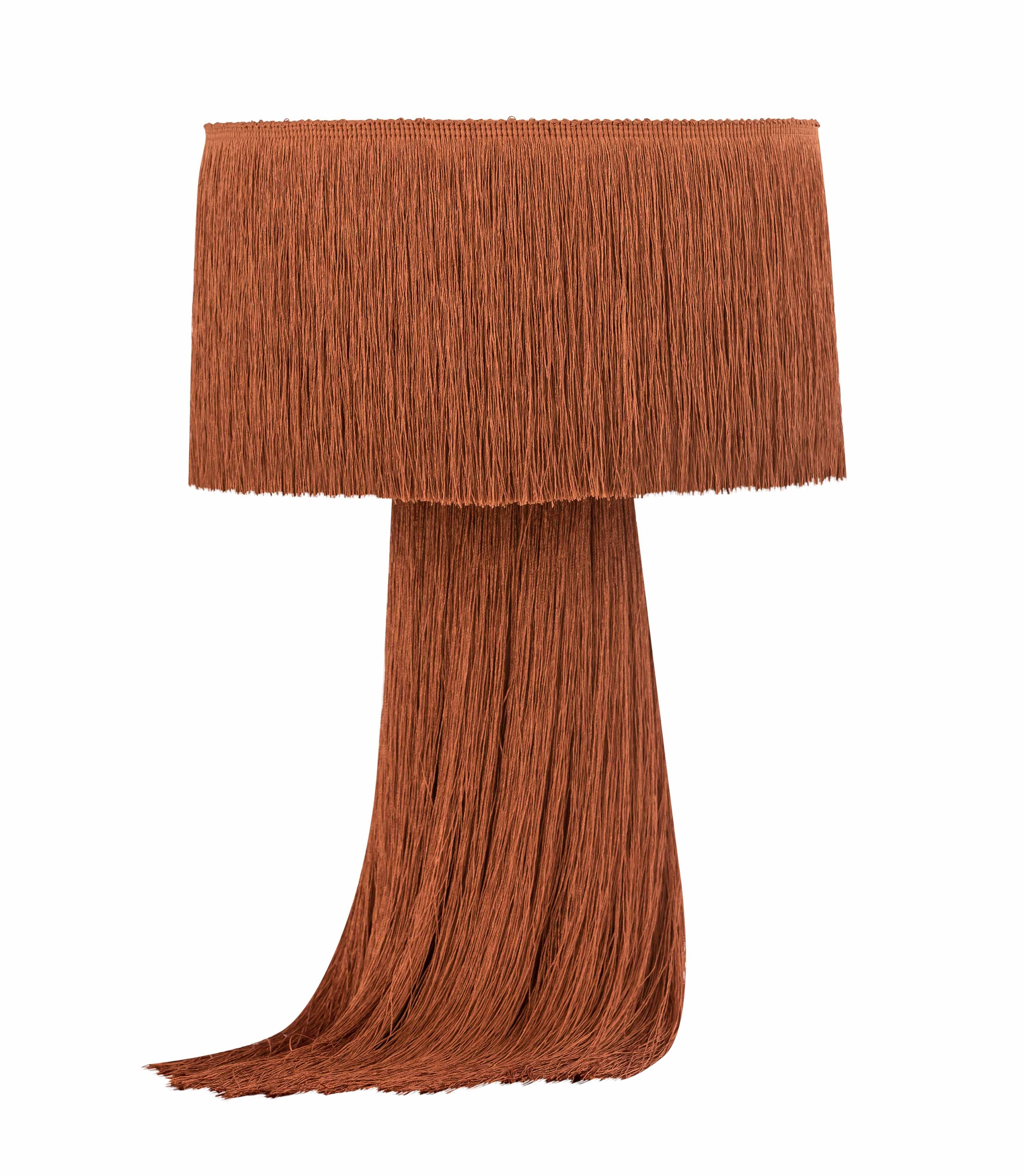 TOV Atolla Brick Tassel Table Lamp, Red, large