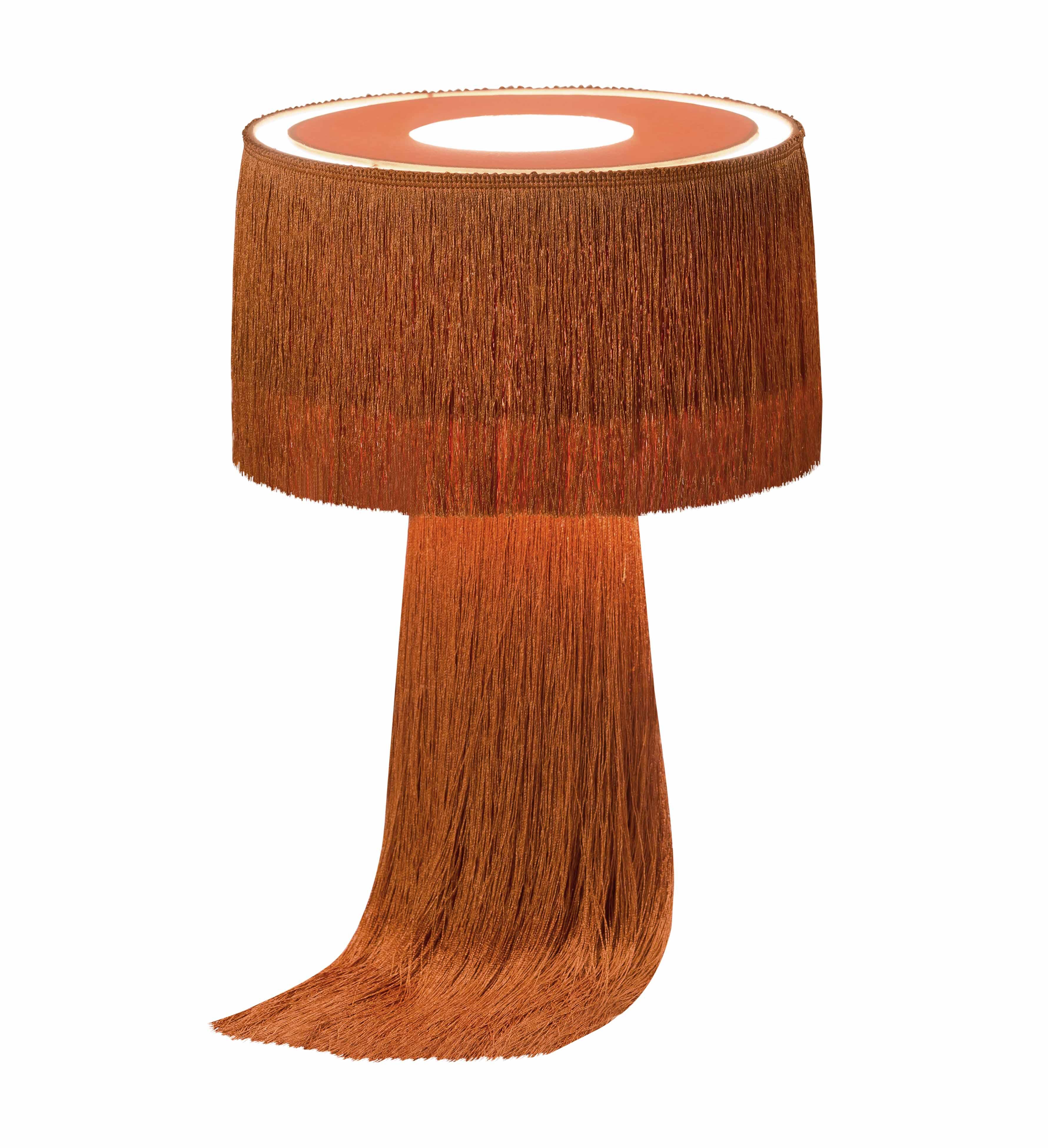 TOV Atolla Brick Tassel Table Lamp, Red, large