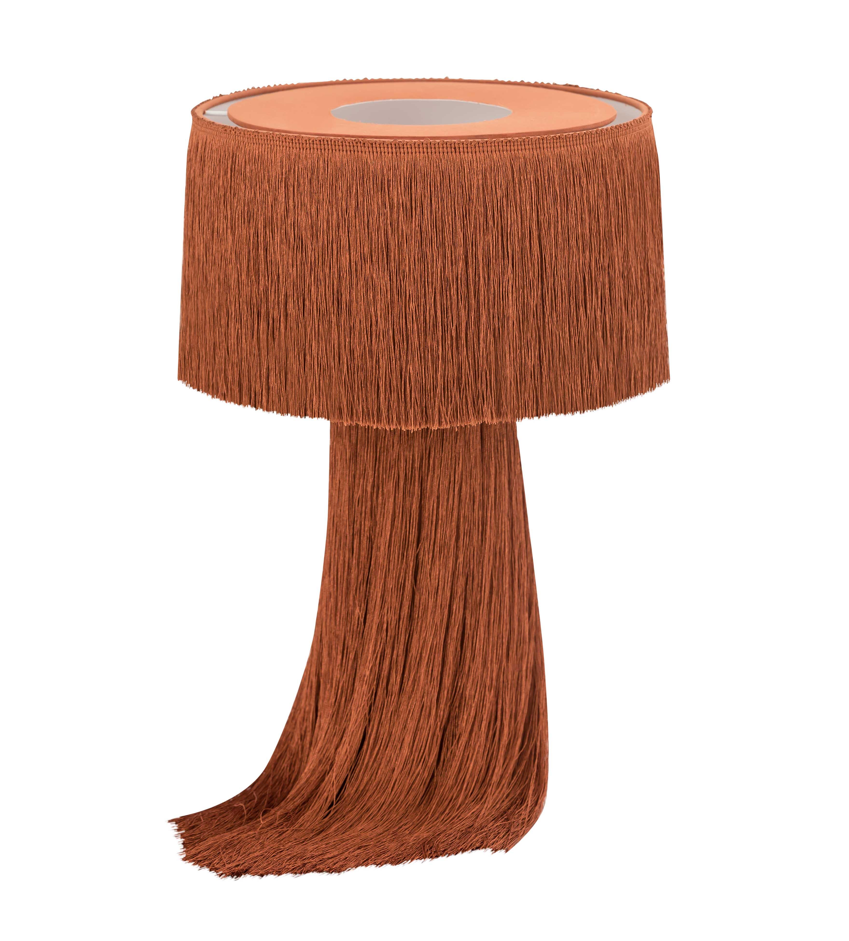 TOV Atolla Brick Tassel Table Lamp, Red, large