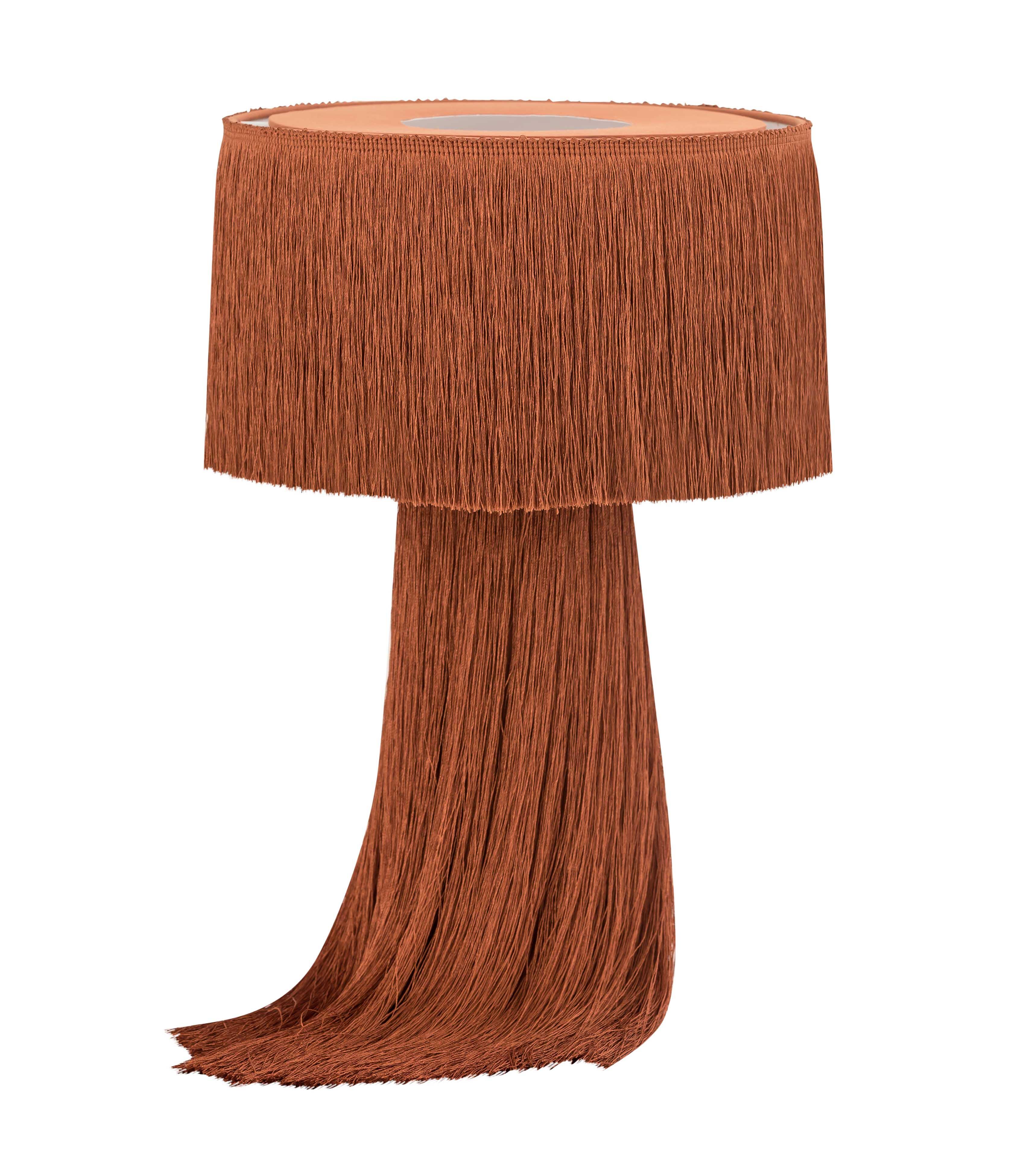 TOV Atolla Brick Tassel Table Lamp, Red, large