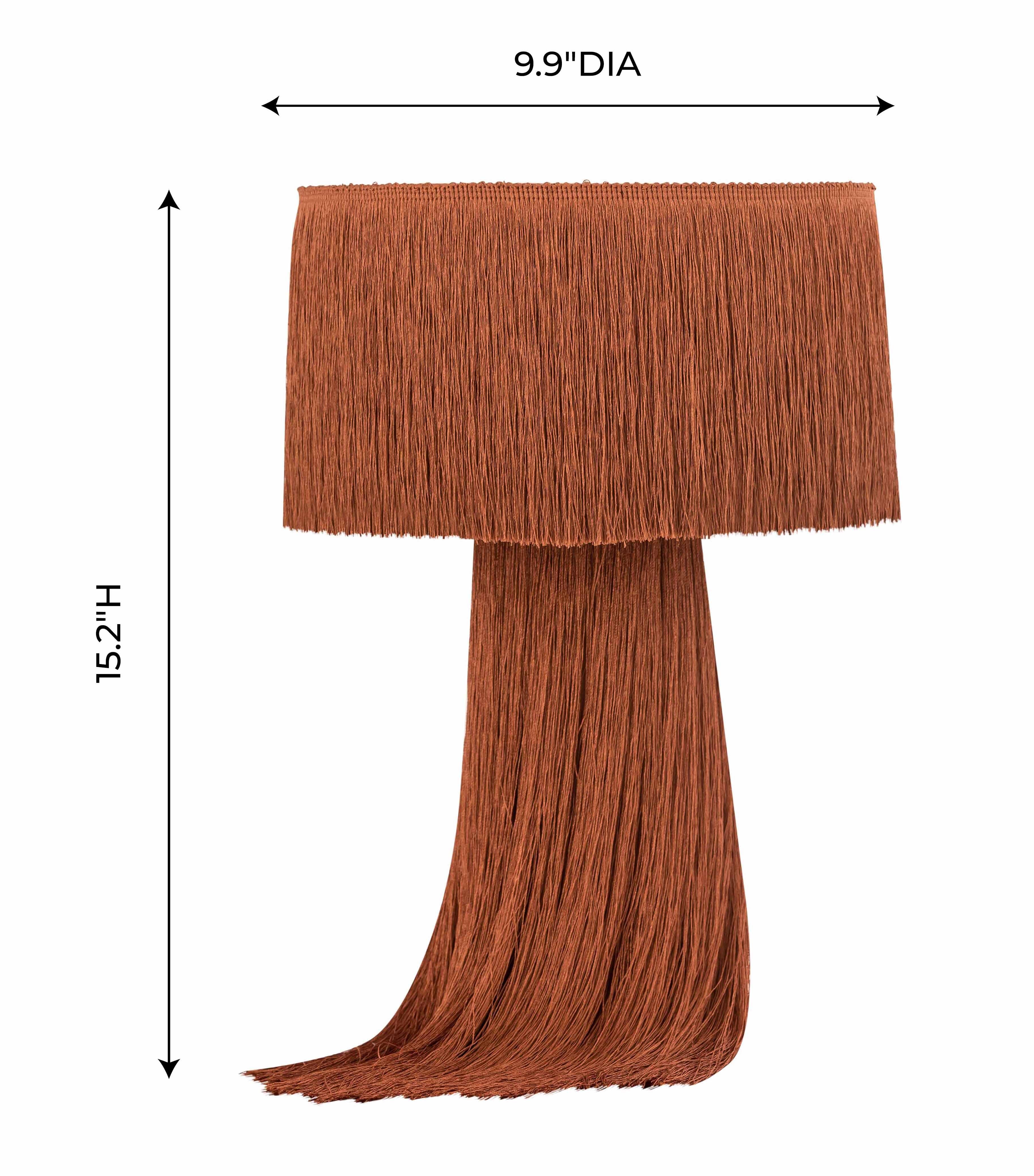 TOV Atolla Brick Tassel Table Lamp, Red, large