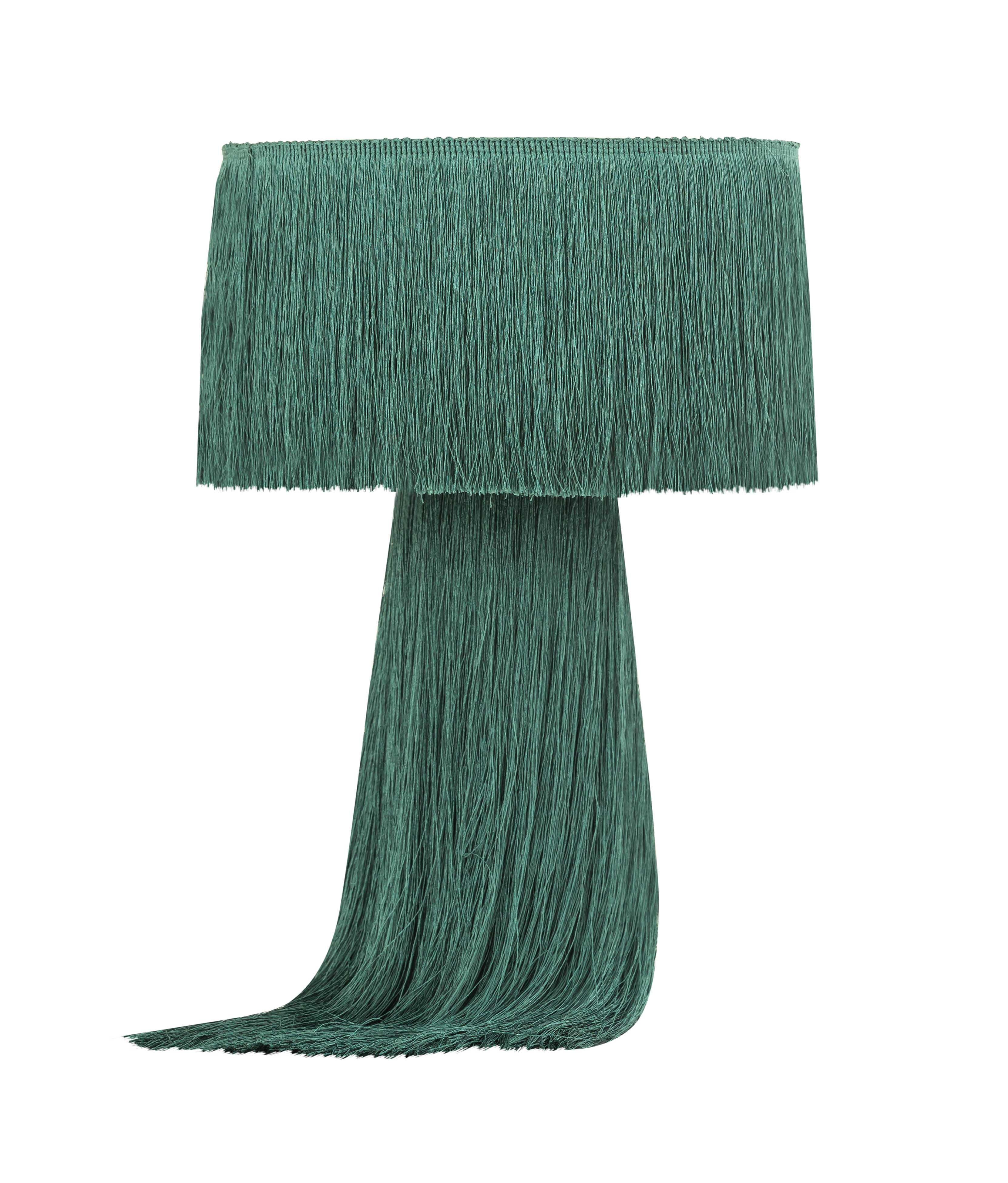 TOV Atolla Emerald Tassel Table Lamp, Green, large