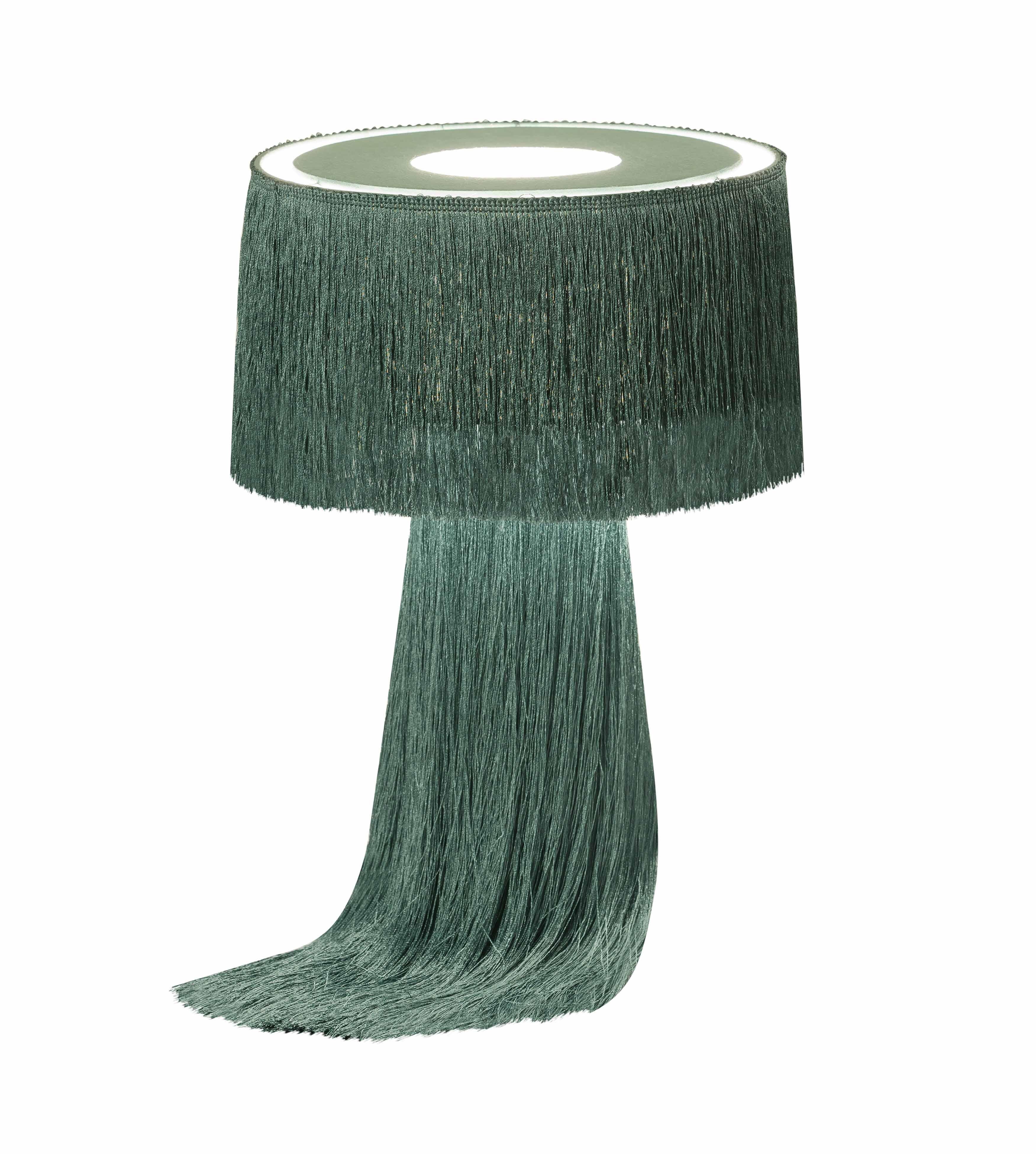 TOV Atolla Emerald Tassel Table Lamp, Green, large