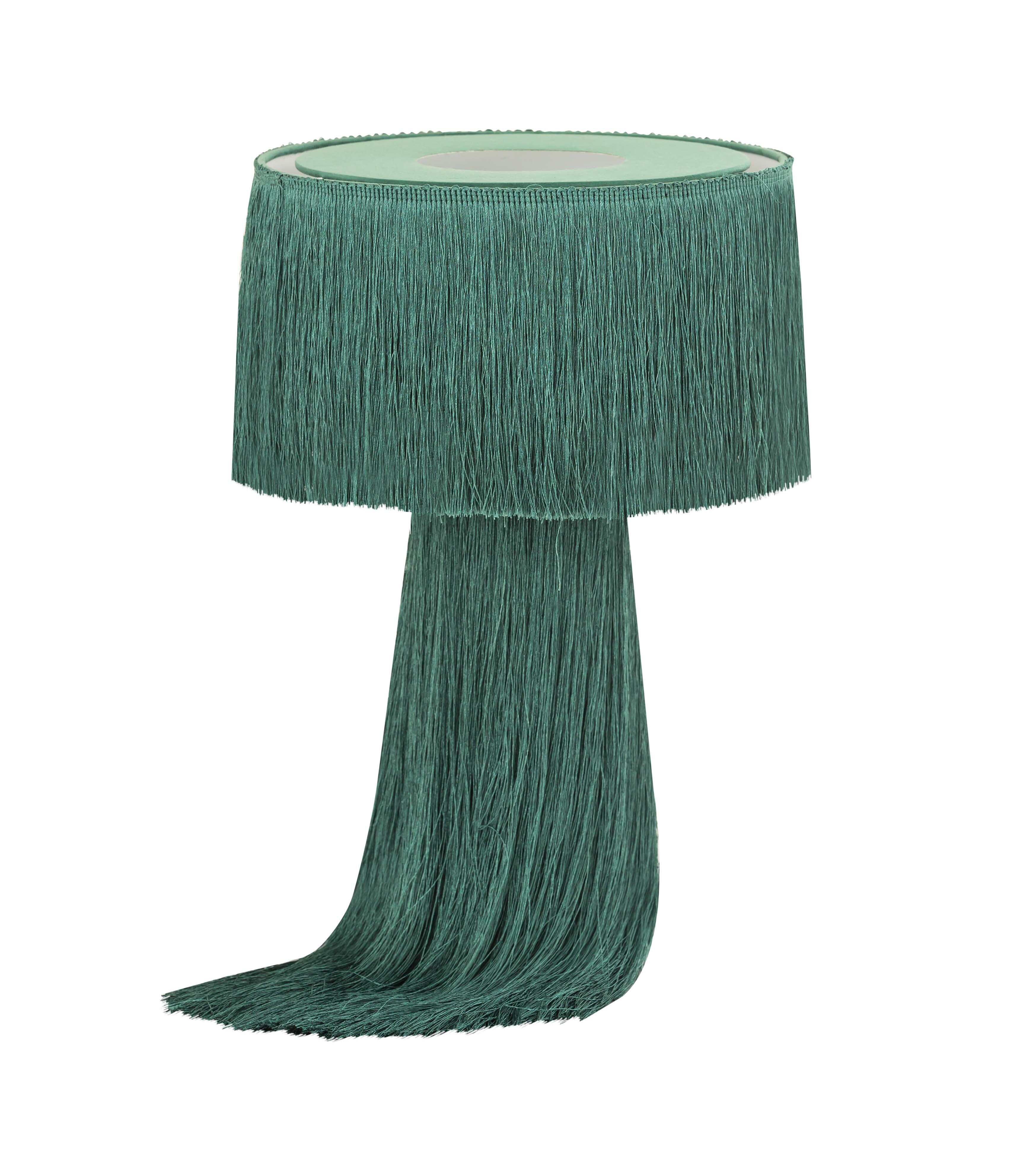 TOV Atolla Emerald Tassel Table Lamp, Green, large