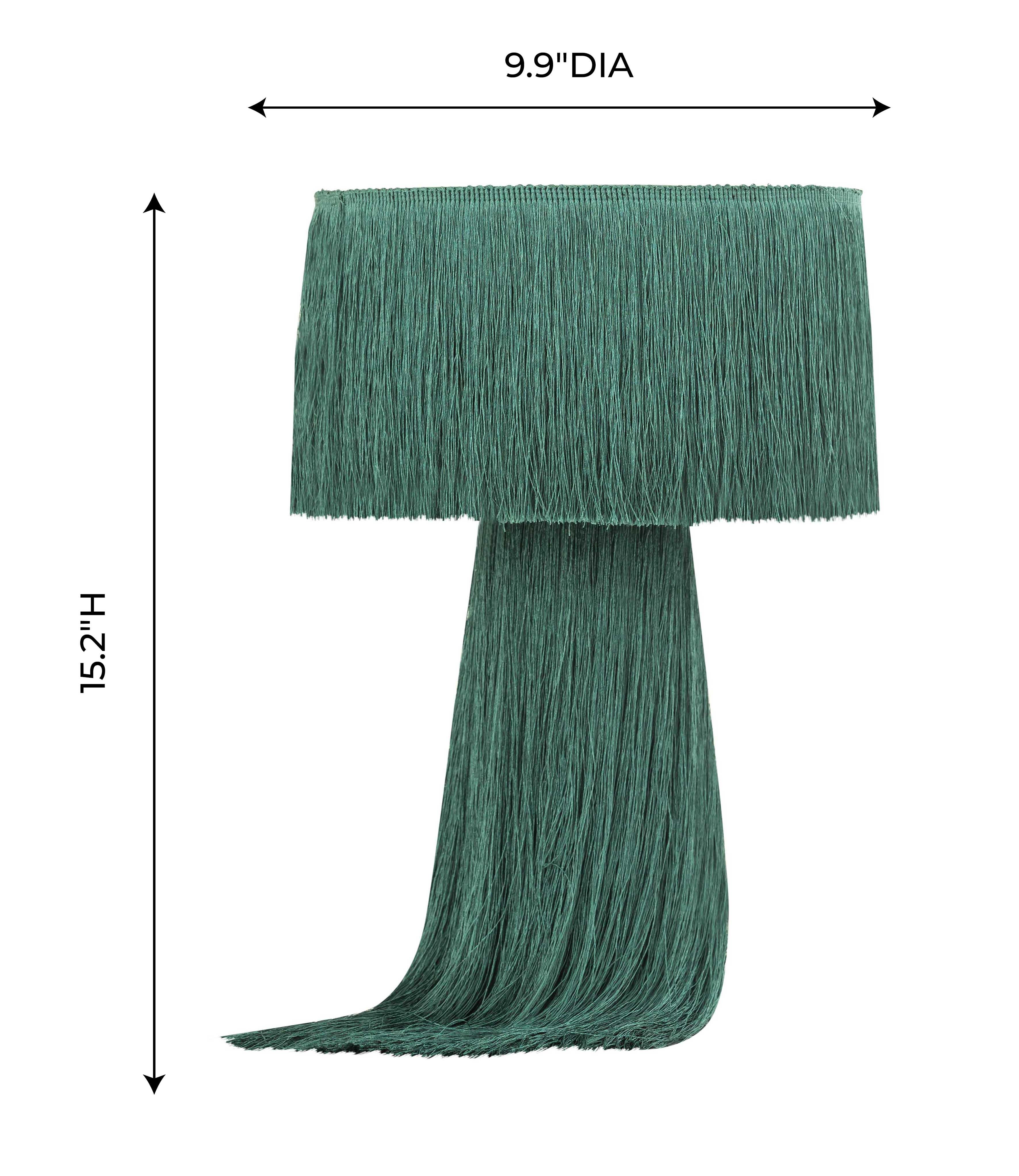 TOV Atolla Emerald Tassel Table Lamp, Green, large