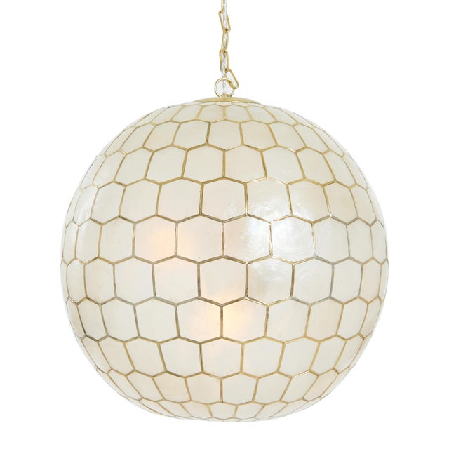 Storied Home Capiz Honeycomb Globe Chandelier Pendant Light