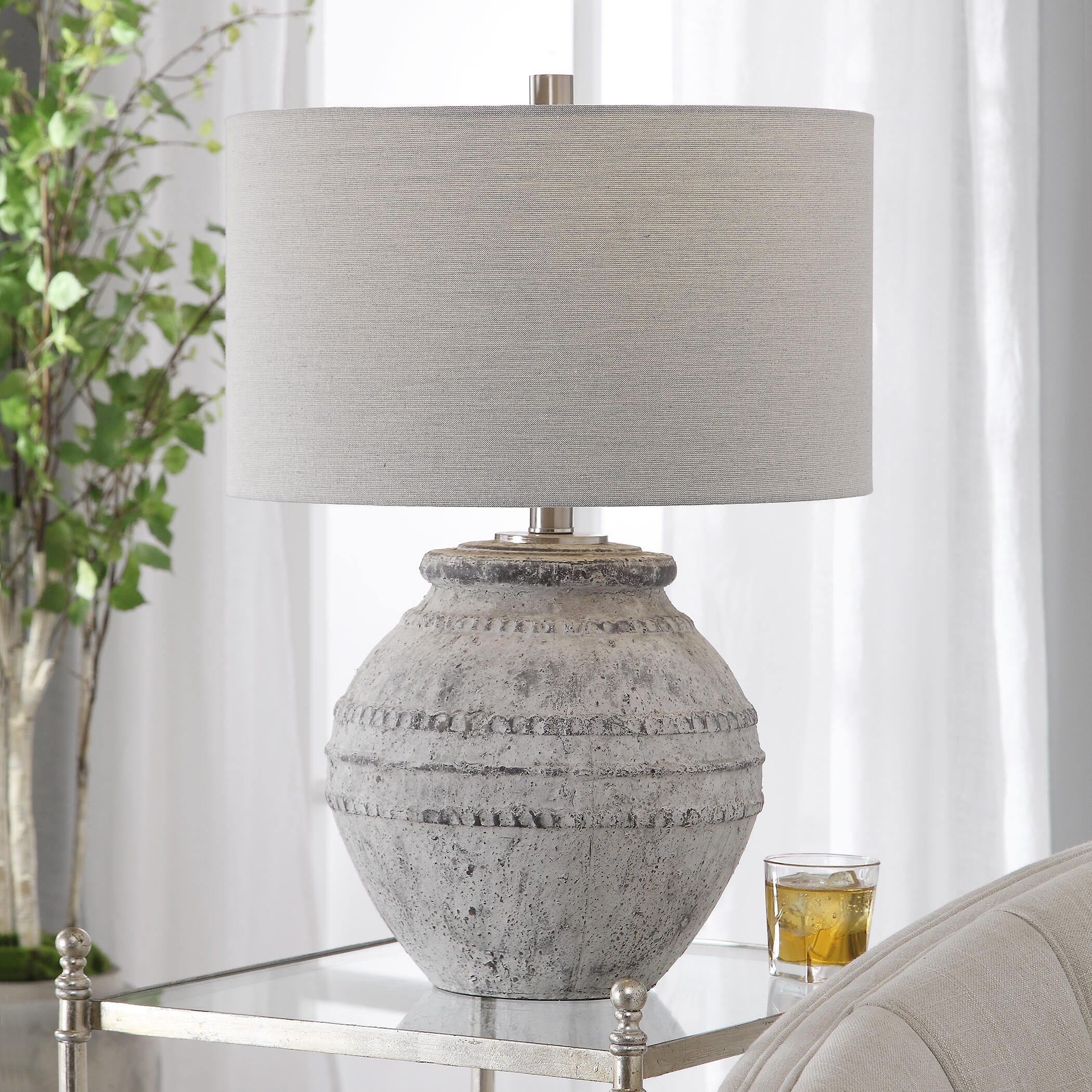 Ashley Luxe Montsant Stone Table Lamp, , rollover