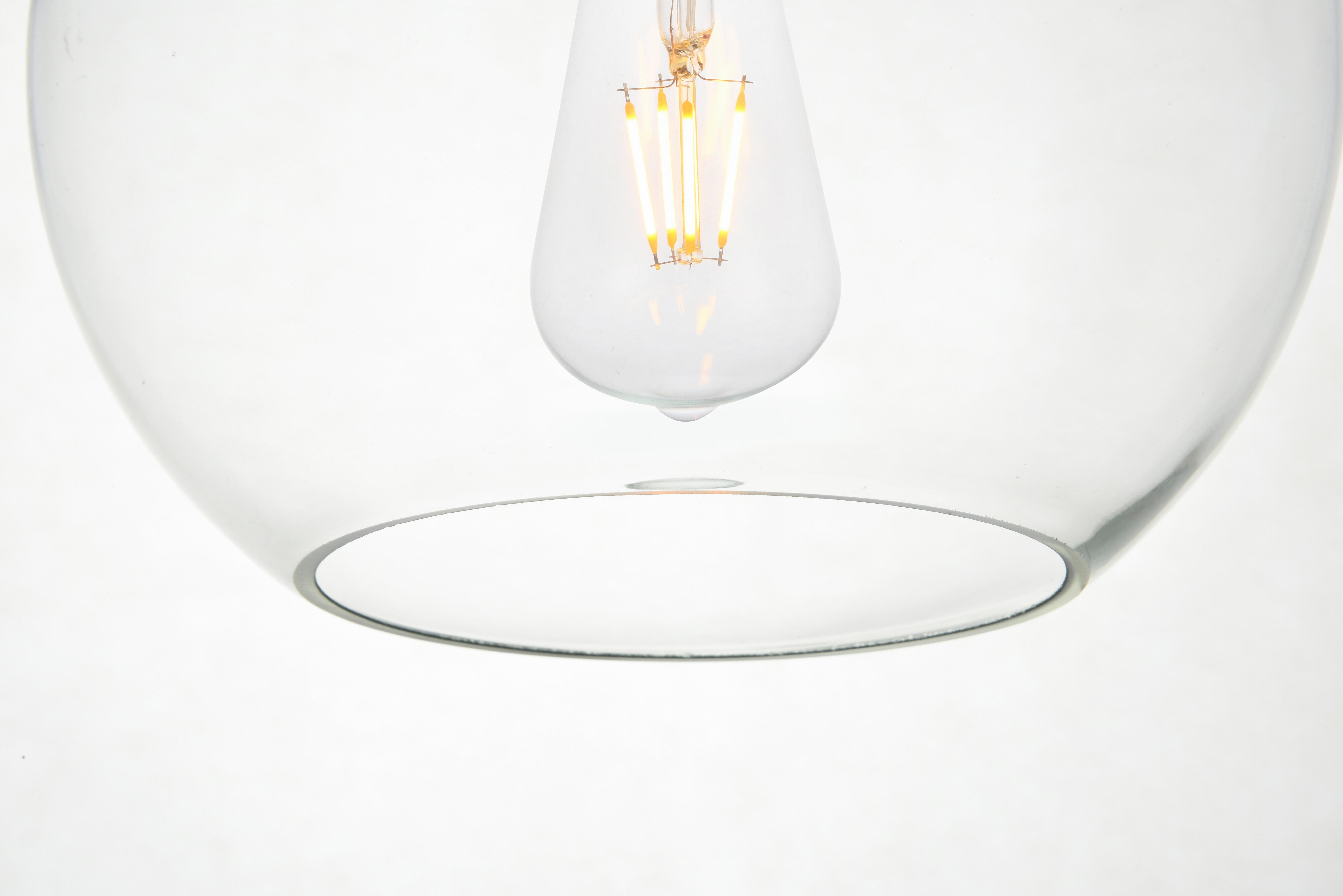 Living District Baxter 1 Light Black Pendant With Clear Glass, Black/Clear, large