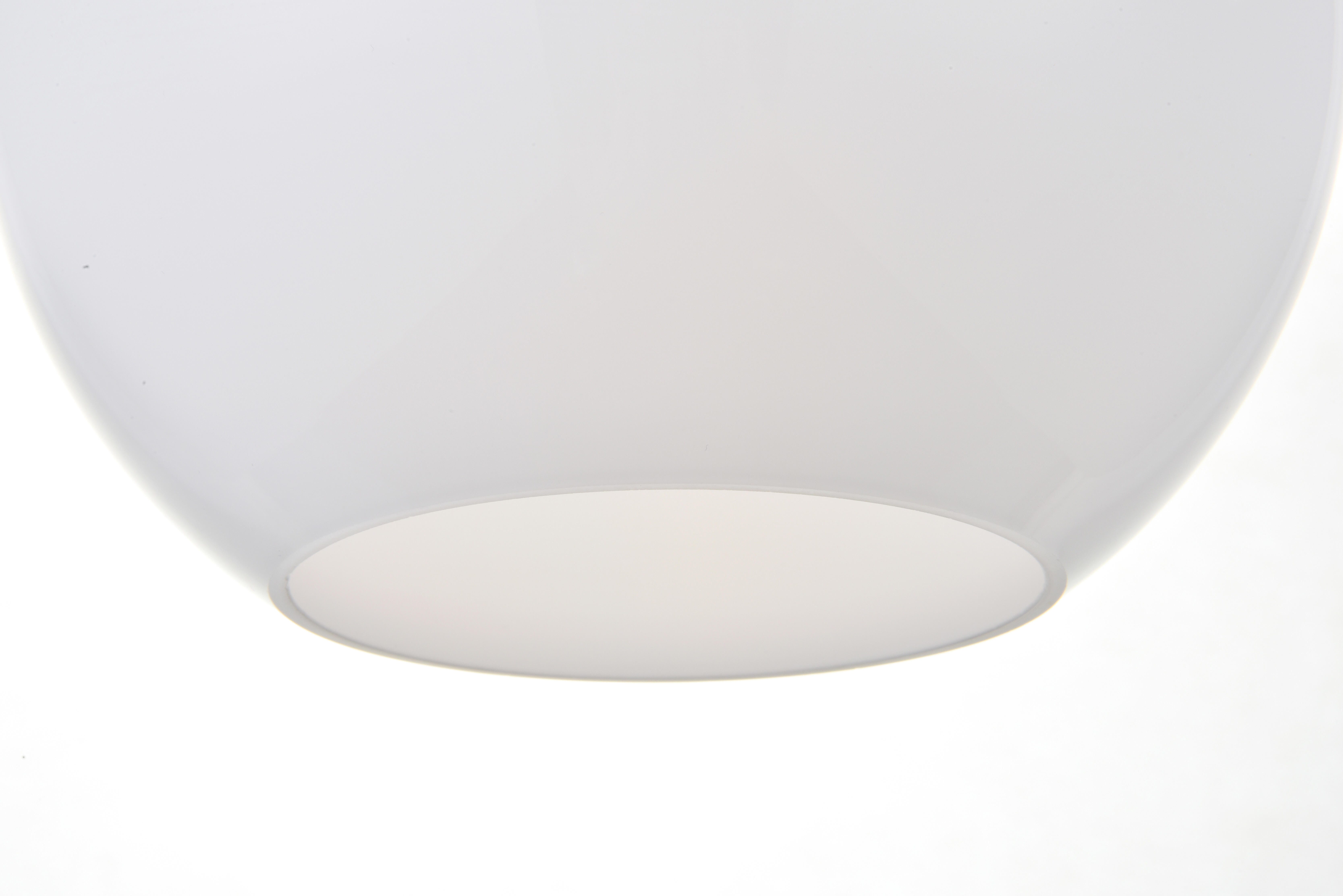 Living District Baxter 1 Light Black Pendant With Frosted White Glass, Black/Frosted White, large