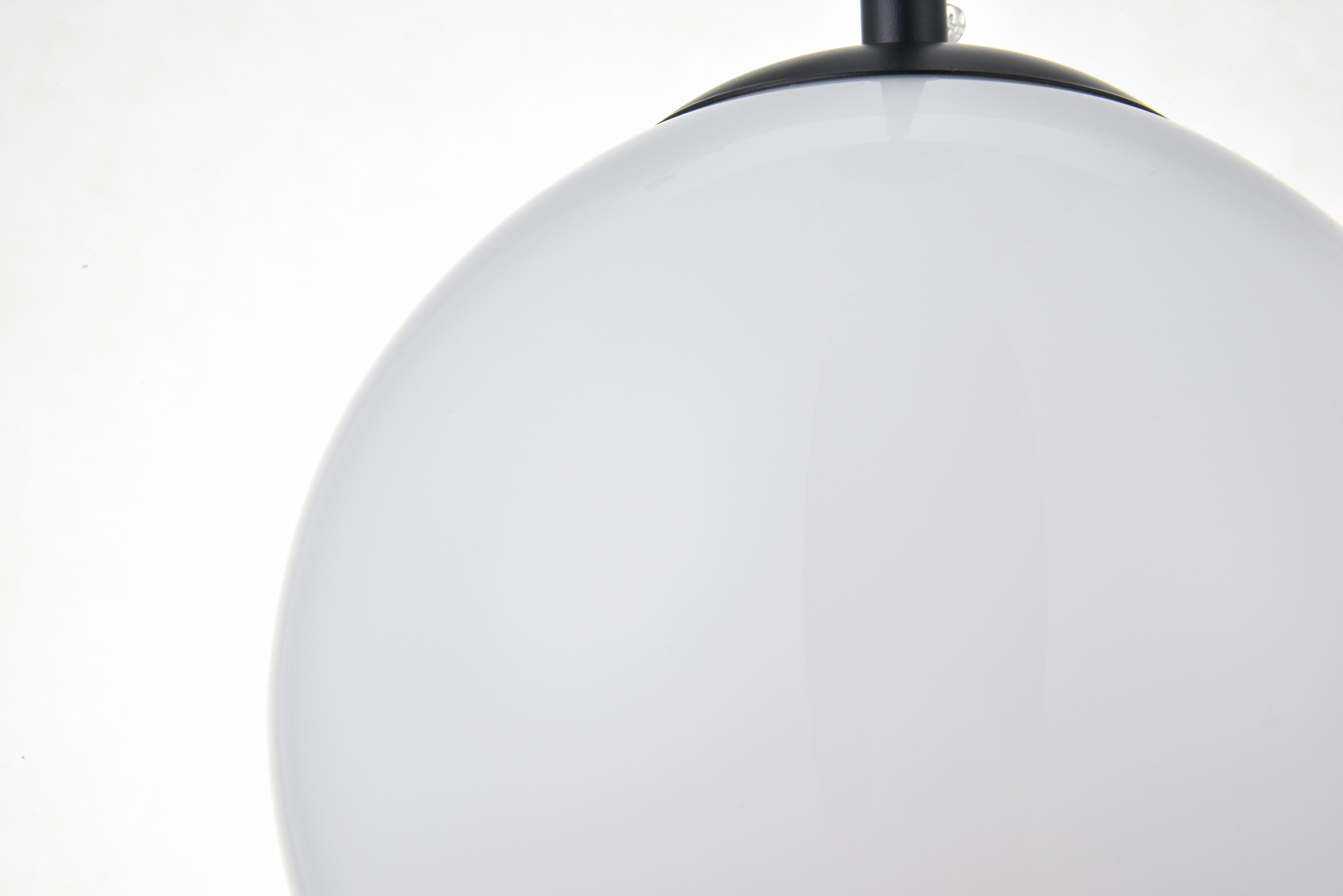 Living District Baxter 1 Light Black Pendant With Frosted White Glass, Black/Frosted White, large