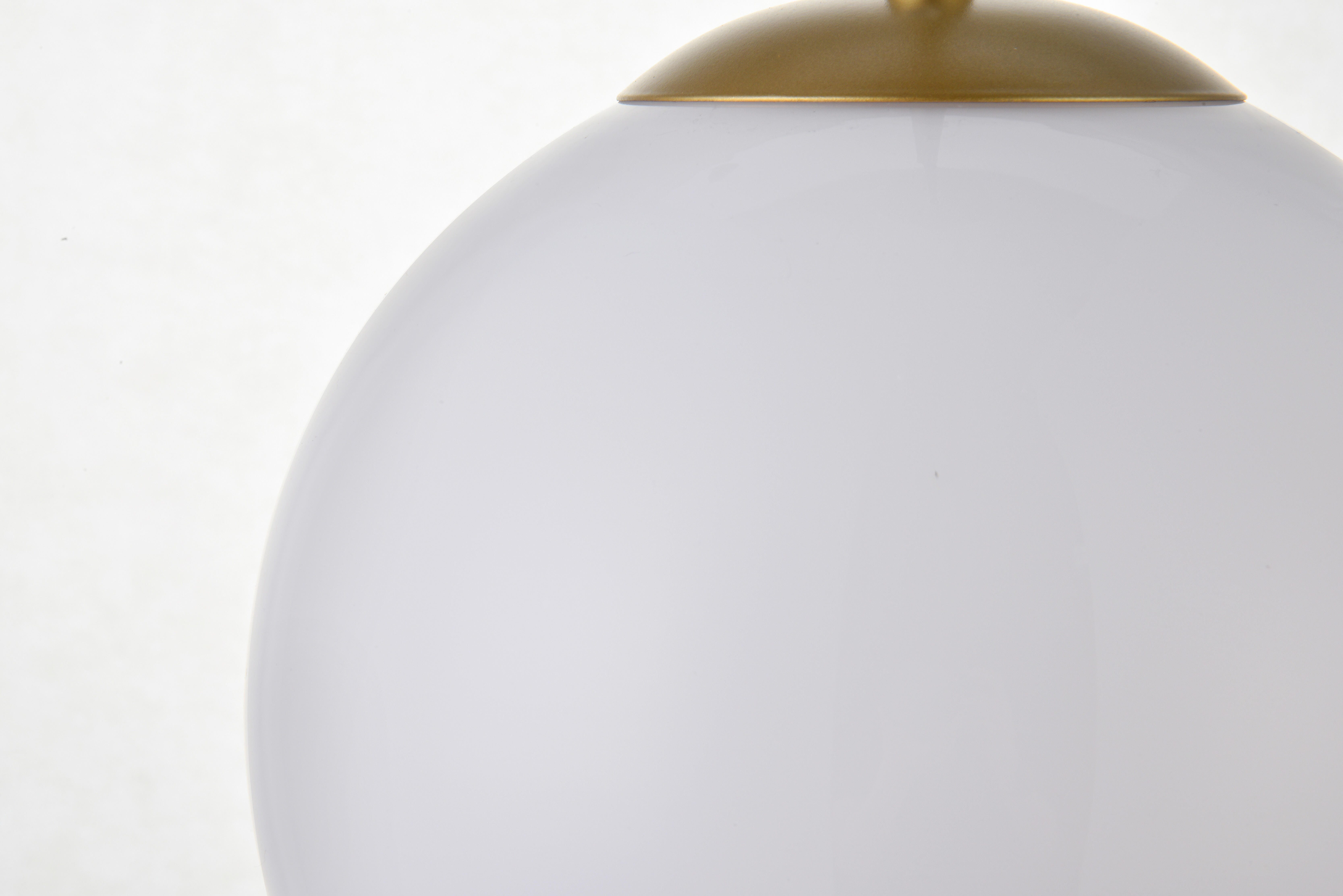 Living District Baxter 1 Light Brass Pendant With Frosted White Glass, Brass/Frosted White, large