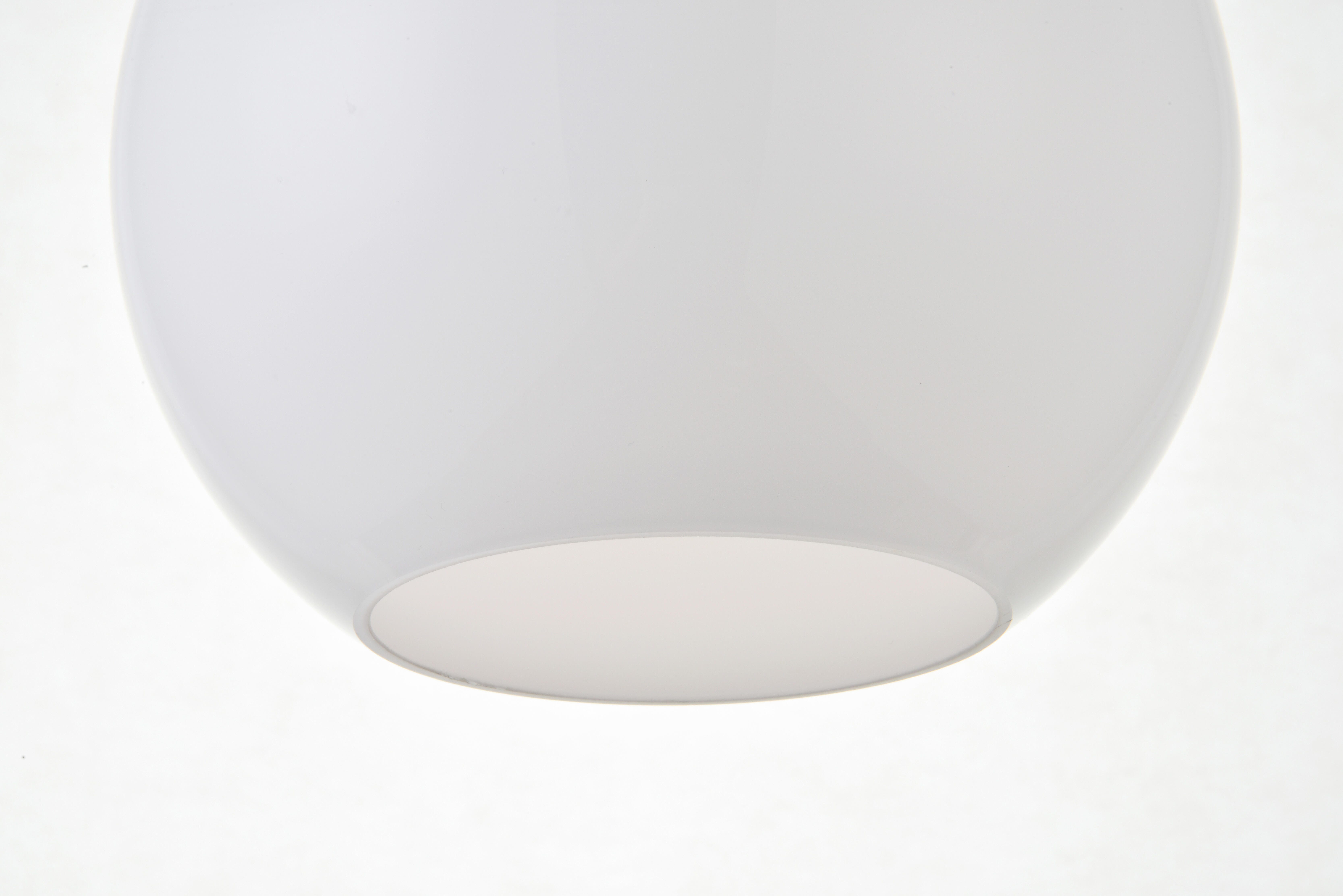 Living District Baxter 1 Light Brass Pendant With Frosted White Glass, Brass/Frosted White, large
