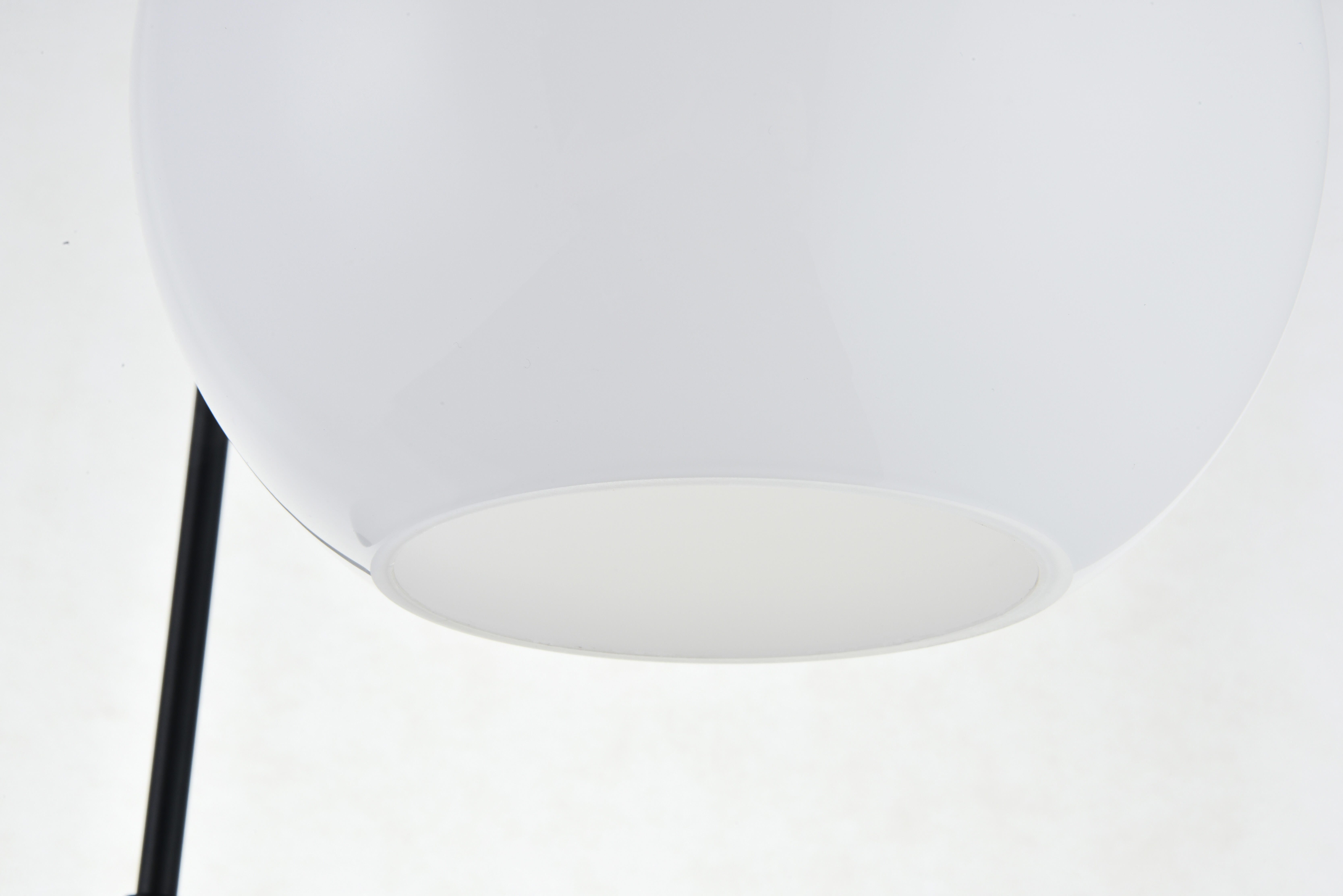 Living District Baxter 3 Lights Black Pendant With Frosted White Glass, Black/Frosted White, large