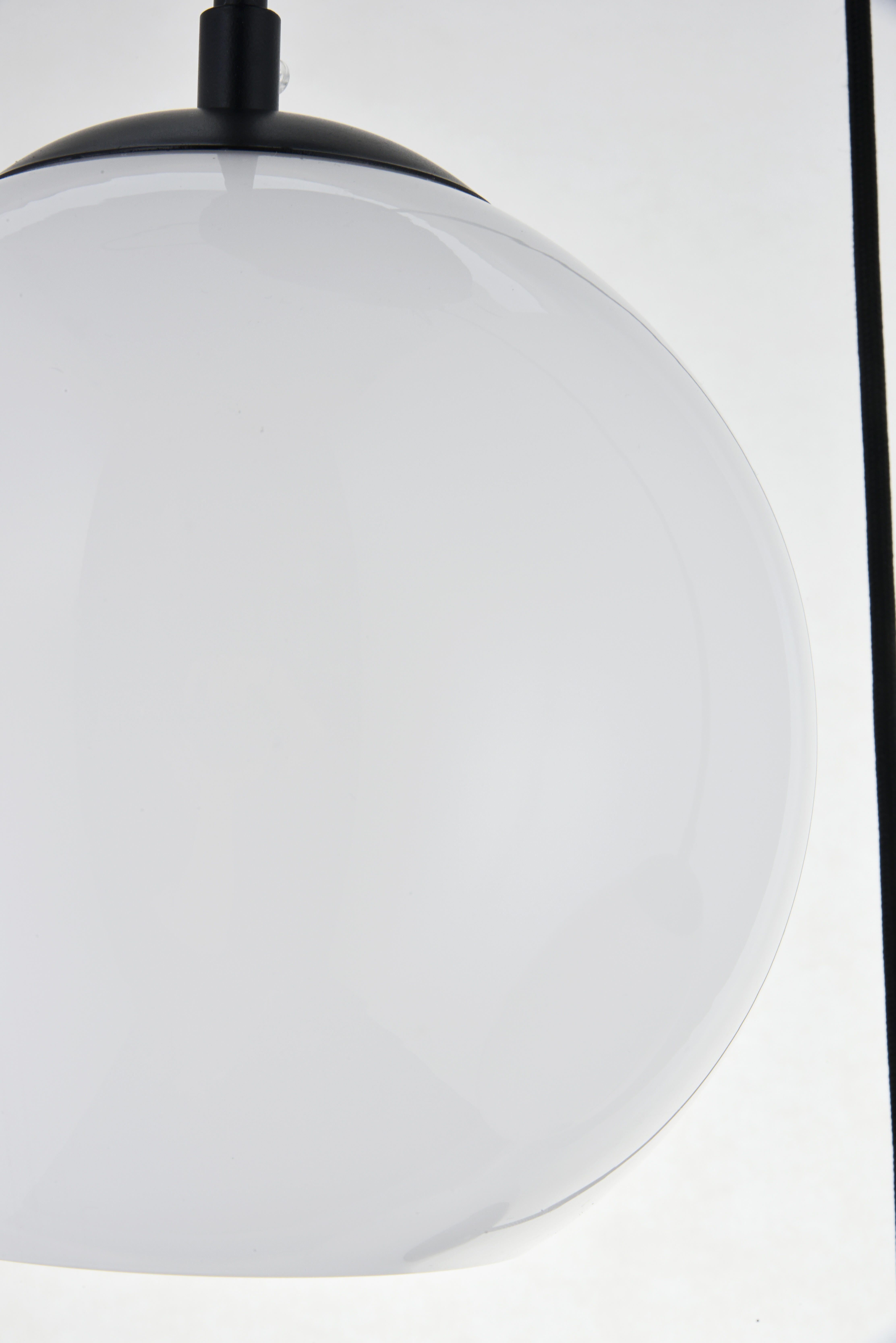 Living District Baxter 3 Lights Black Pendant With Frosted White Glass, Black/Frosted White, large