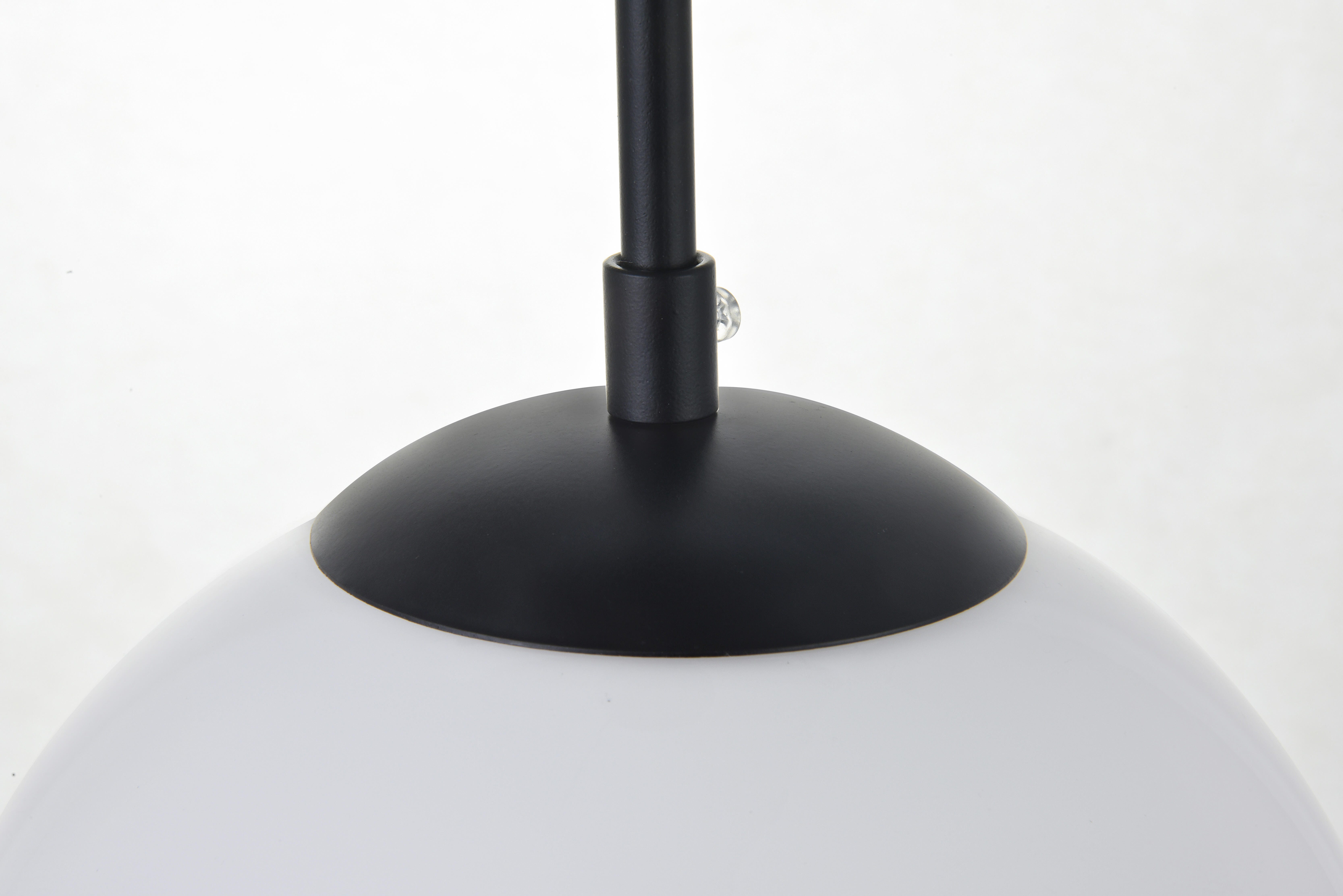 Living District Baxter 3 Lights Black Pendant With Frosted White Glass, Black/Frosted White, large