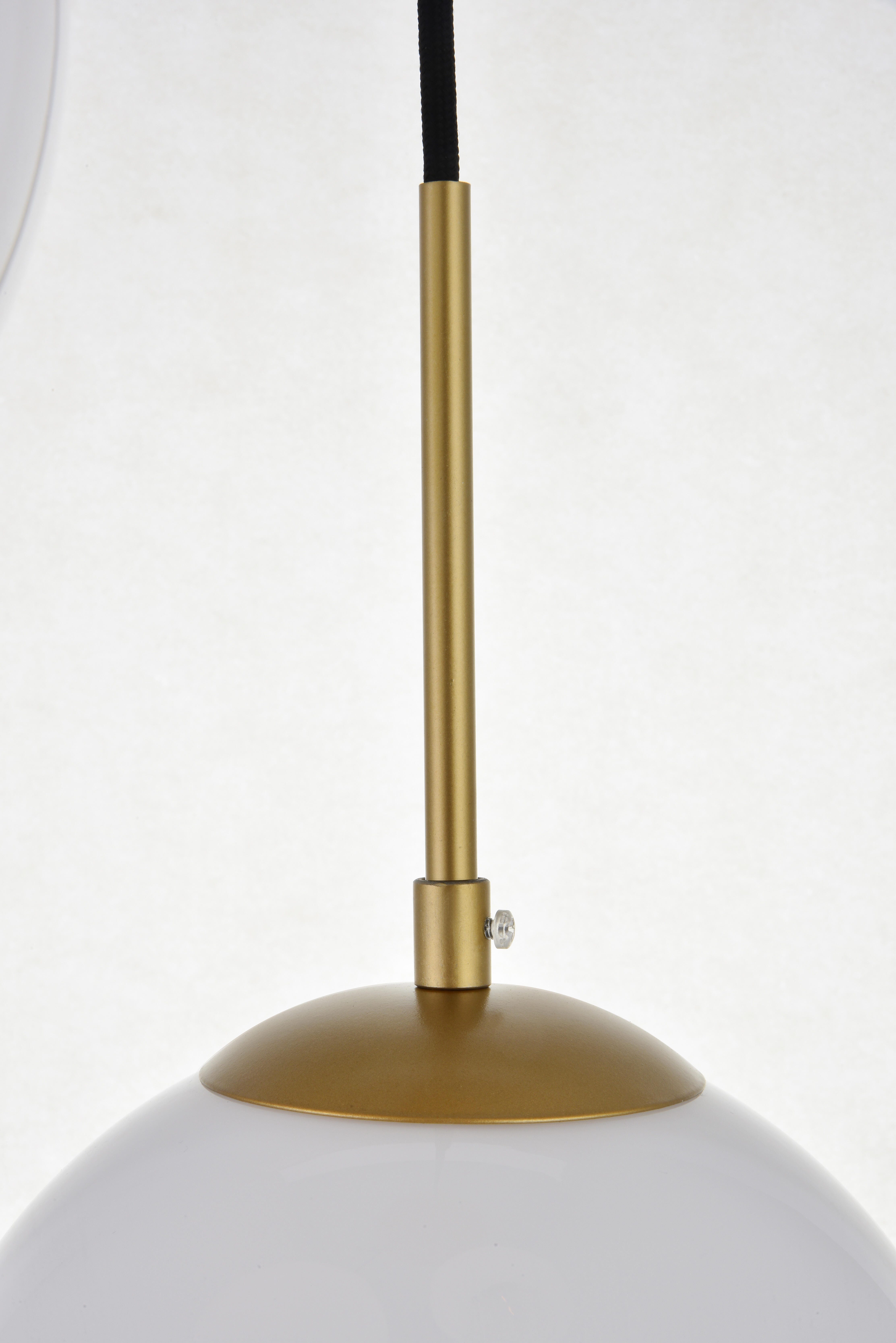 Living District Baxter 3 Lights Brass Pendant With Frosted White Glass, Brass/Frosted White, large