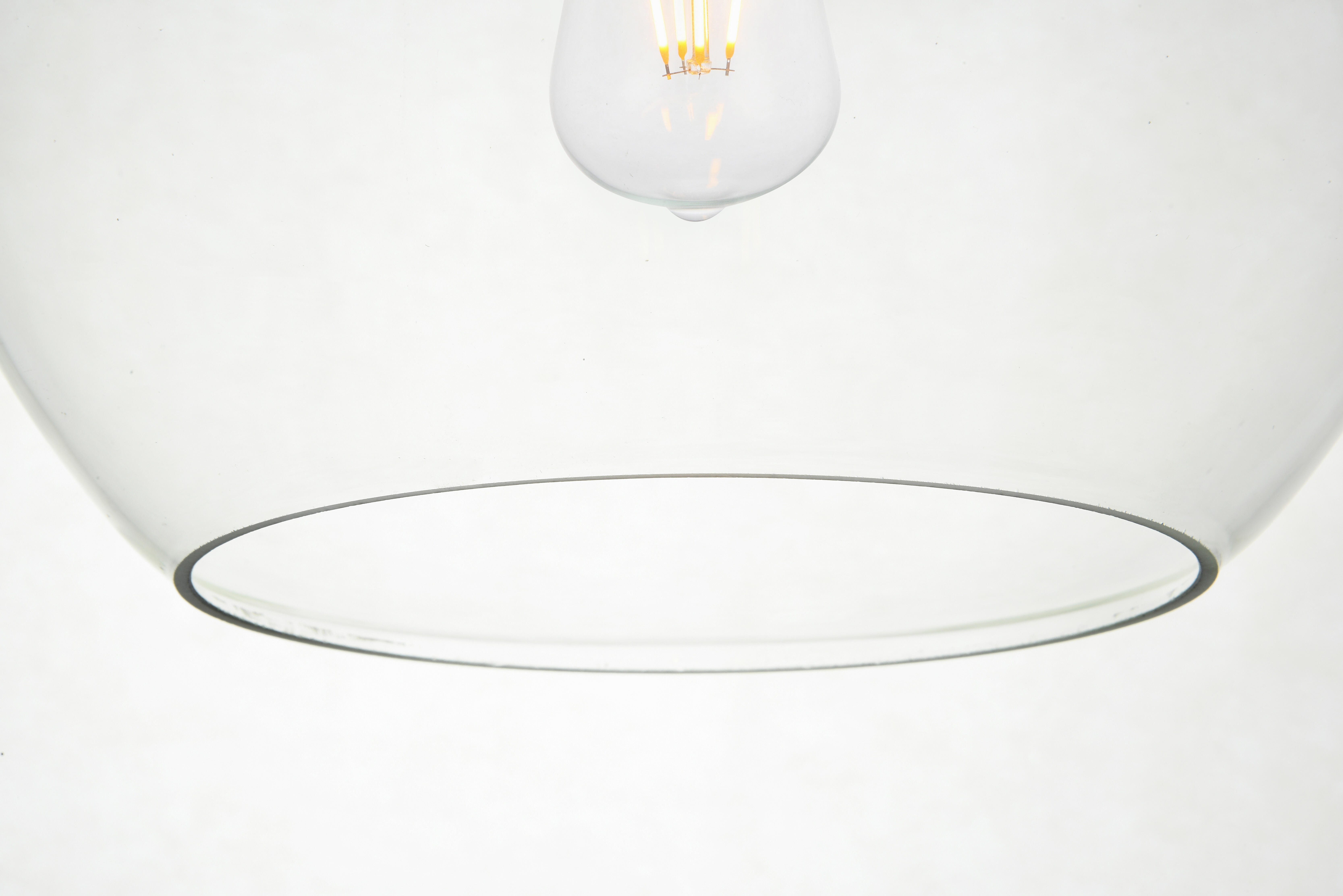 Living District Baxter 1 Light Black Pendant With Clear Glass, Black/Clear, large