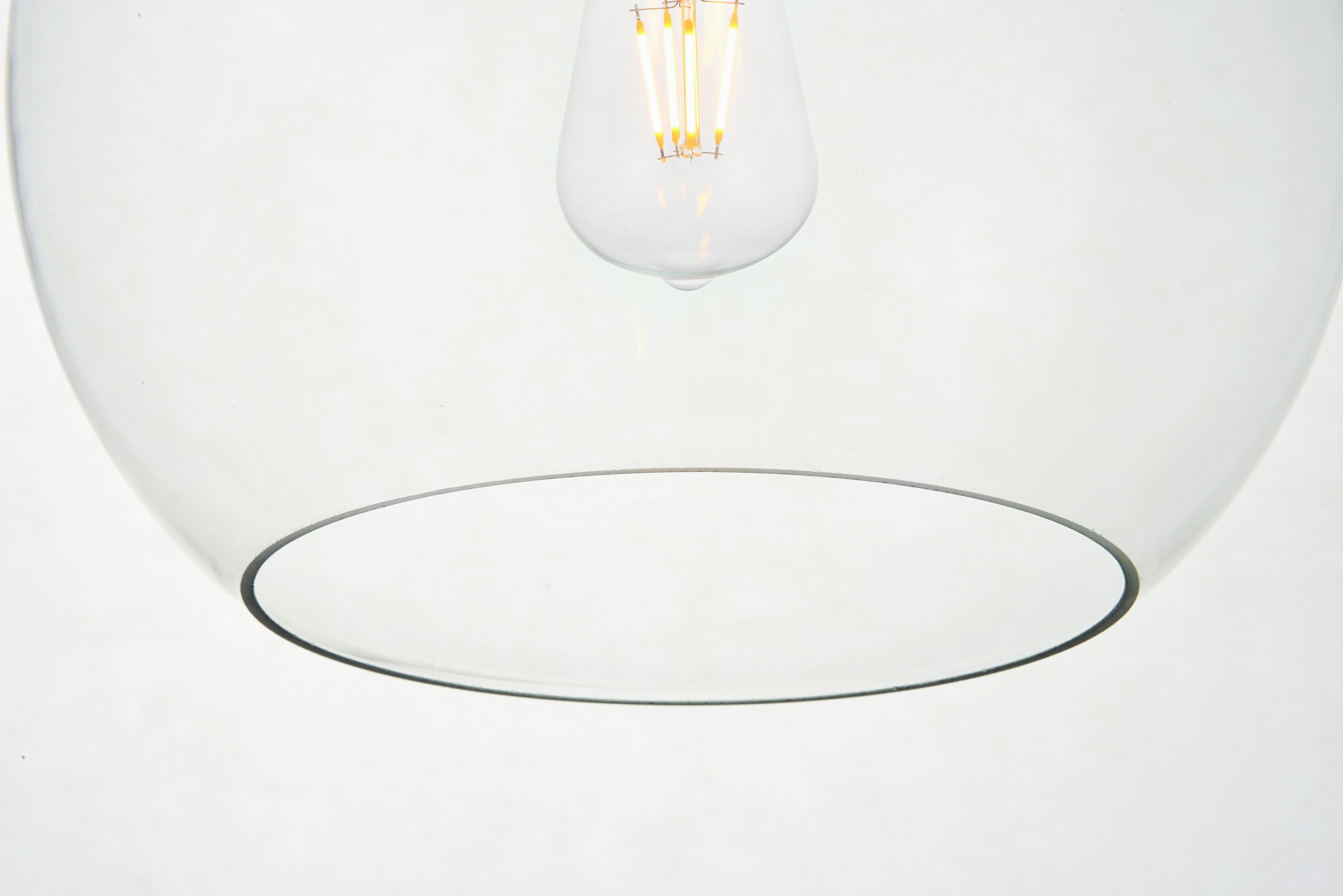 Living District Baxter 1 Light Brass Pendant With Clear Glass, Brass/Clear, large