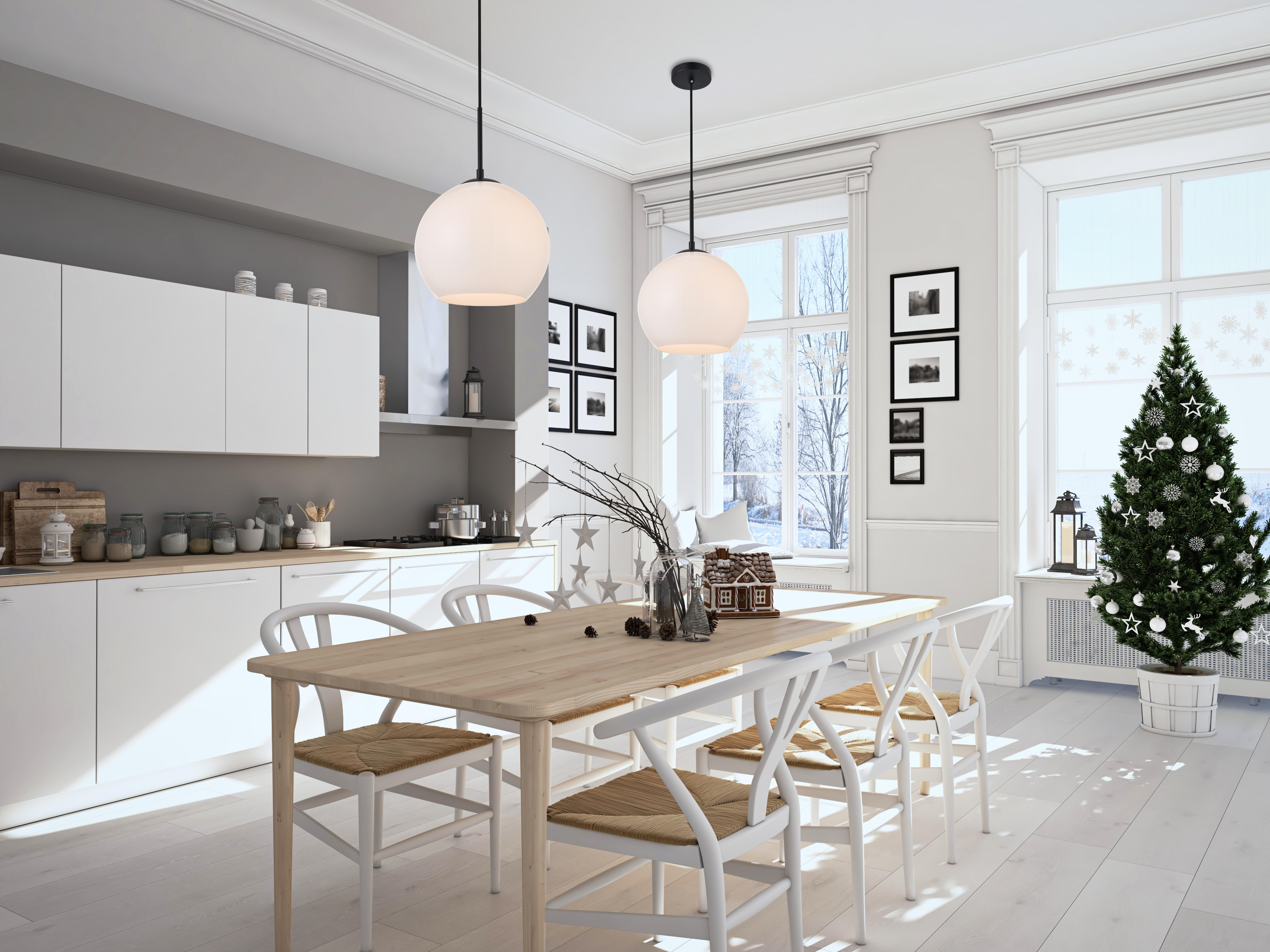 Living District Baxter 1 Light Black Pendant With Frosted White Glass, Black/Frosted White, rollover
