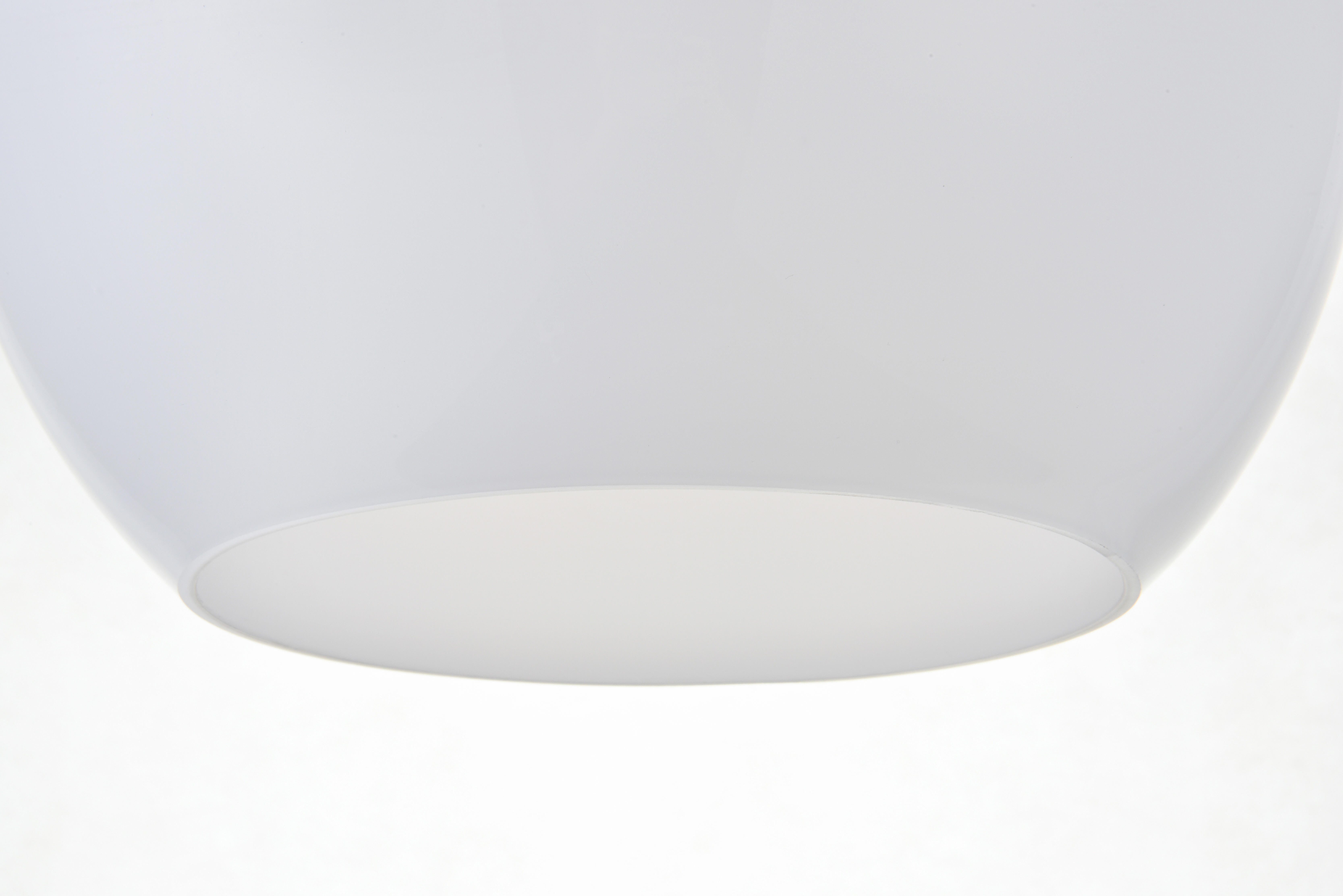Living District Baxter 1 Light Brass Pendant With Frosted White Glass, Brass/Frosted White, large