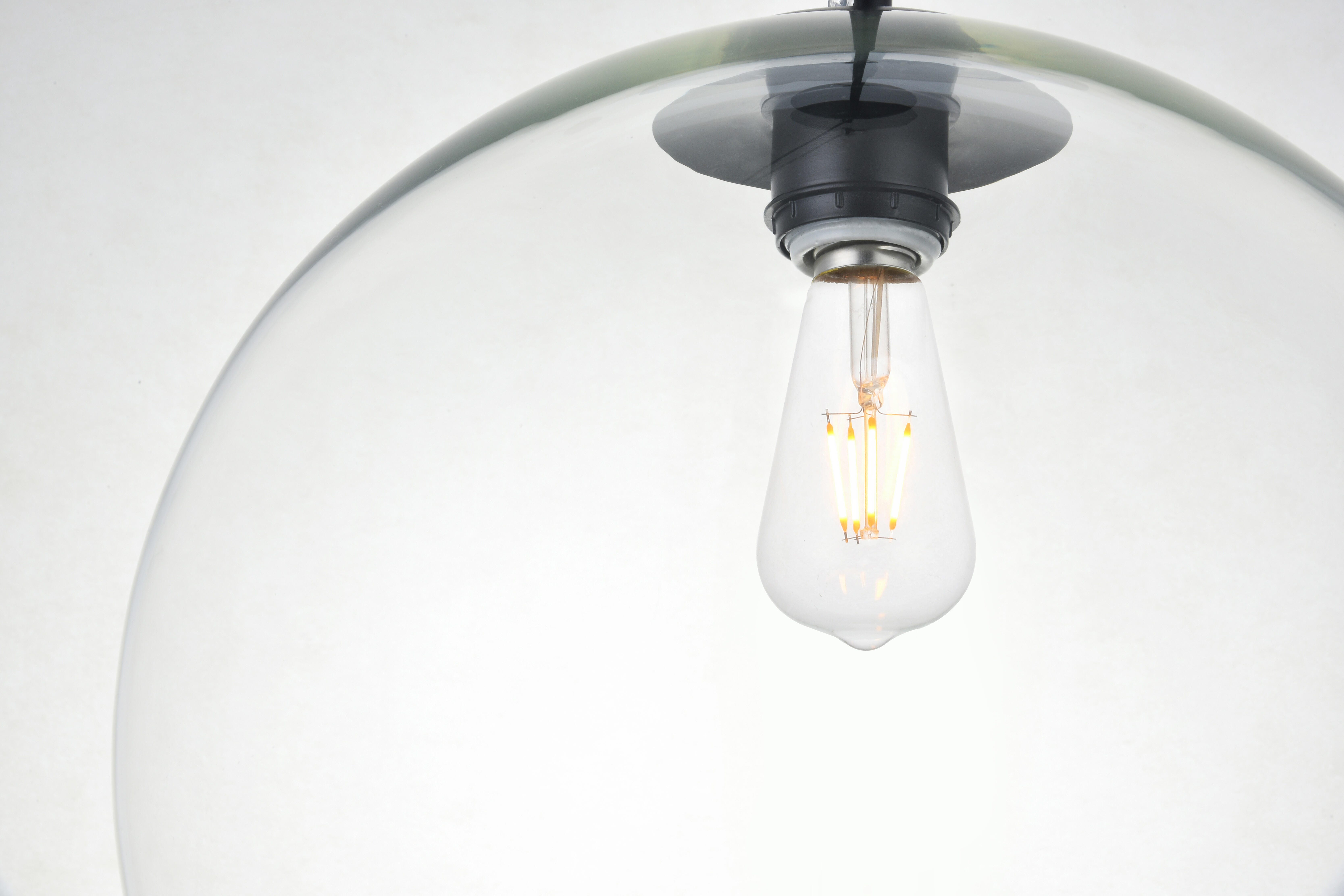Living District Baxter 1 Light Black Pendant With Clear Glass, Black/Clear, large