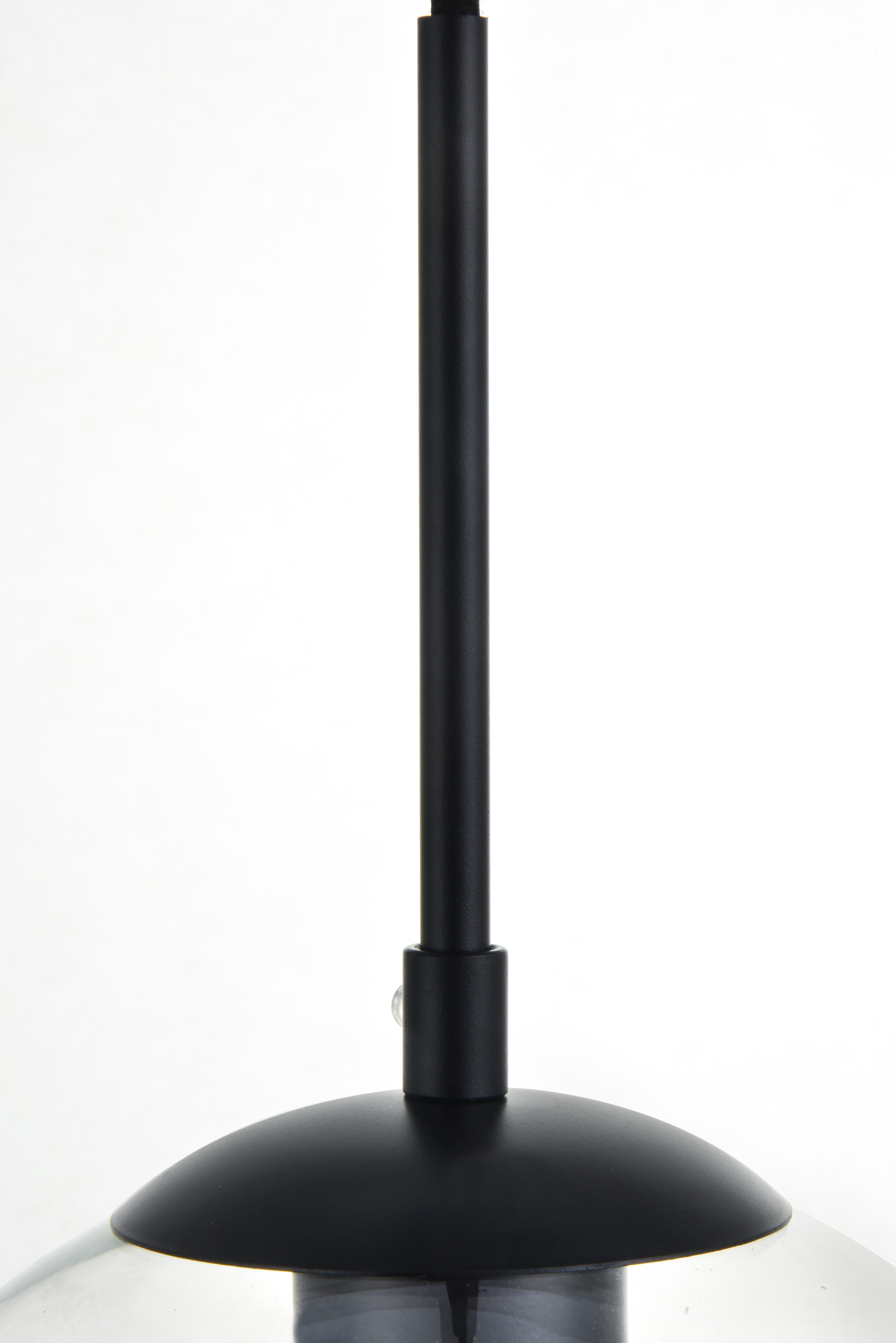 Living District Baxter 1 Light Black Pendant With Clear Glass, Black/Clear, large