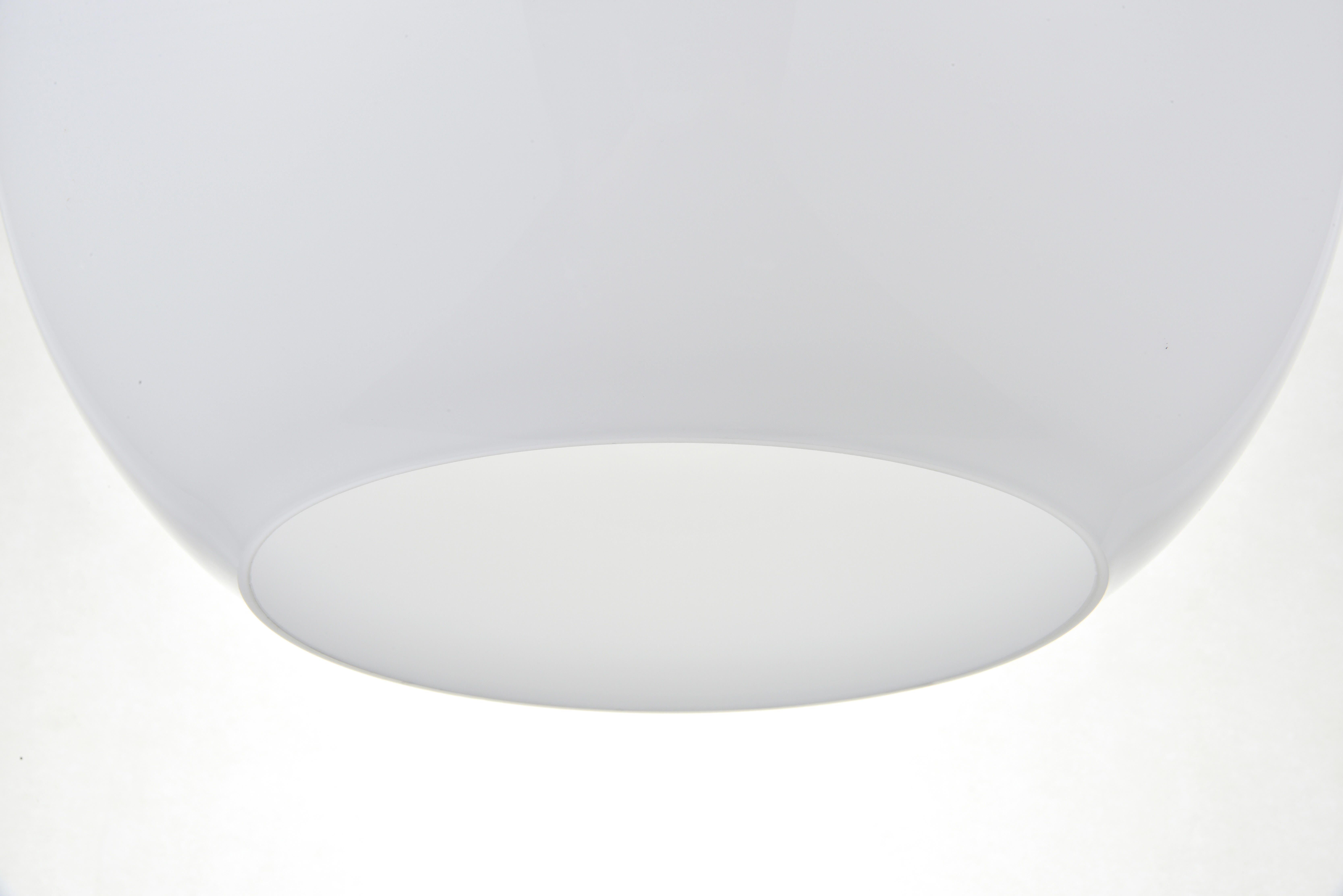 Living District Baxter 1 Light Black Pendant With Frosted White Glass, Black/Frosted White, large